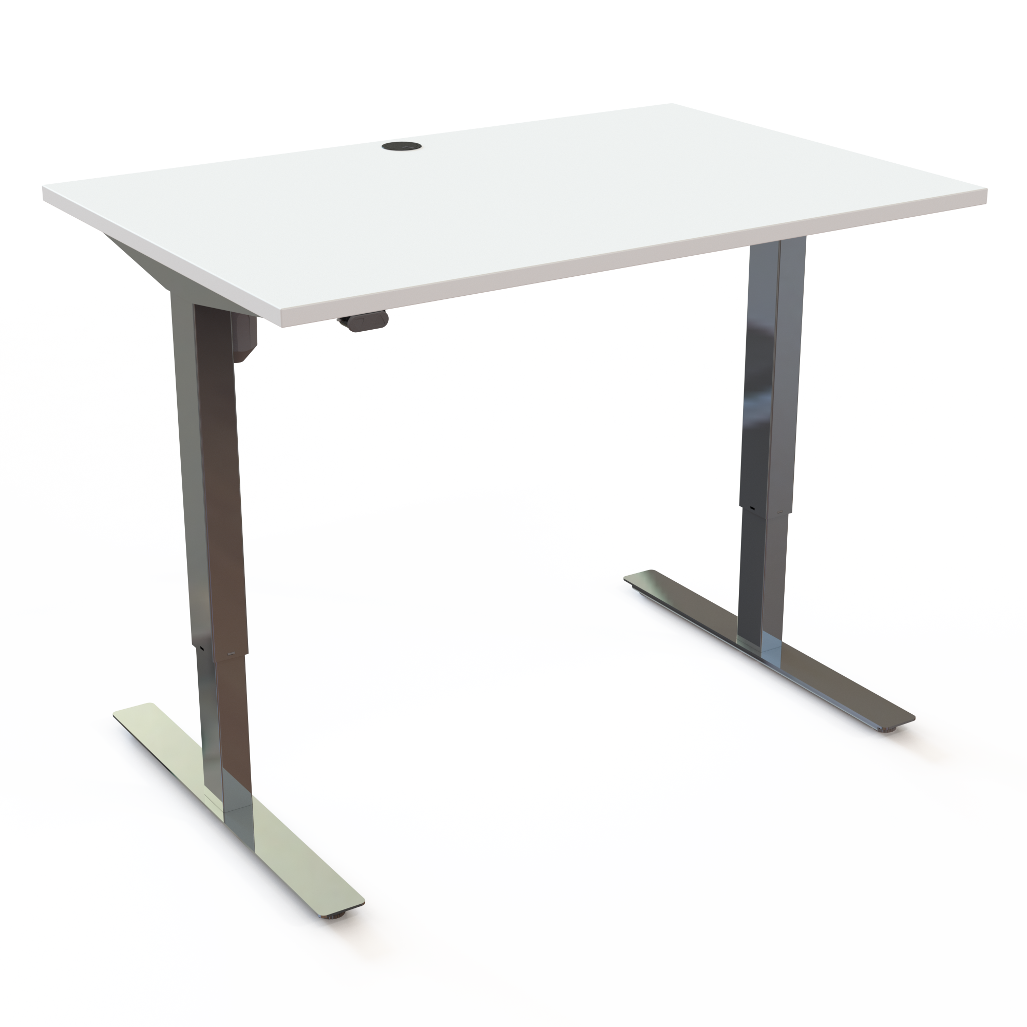 Electric Adjustable Desk | 120x80 cm | White with chrome frame