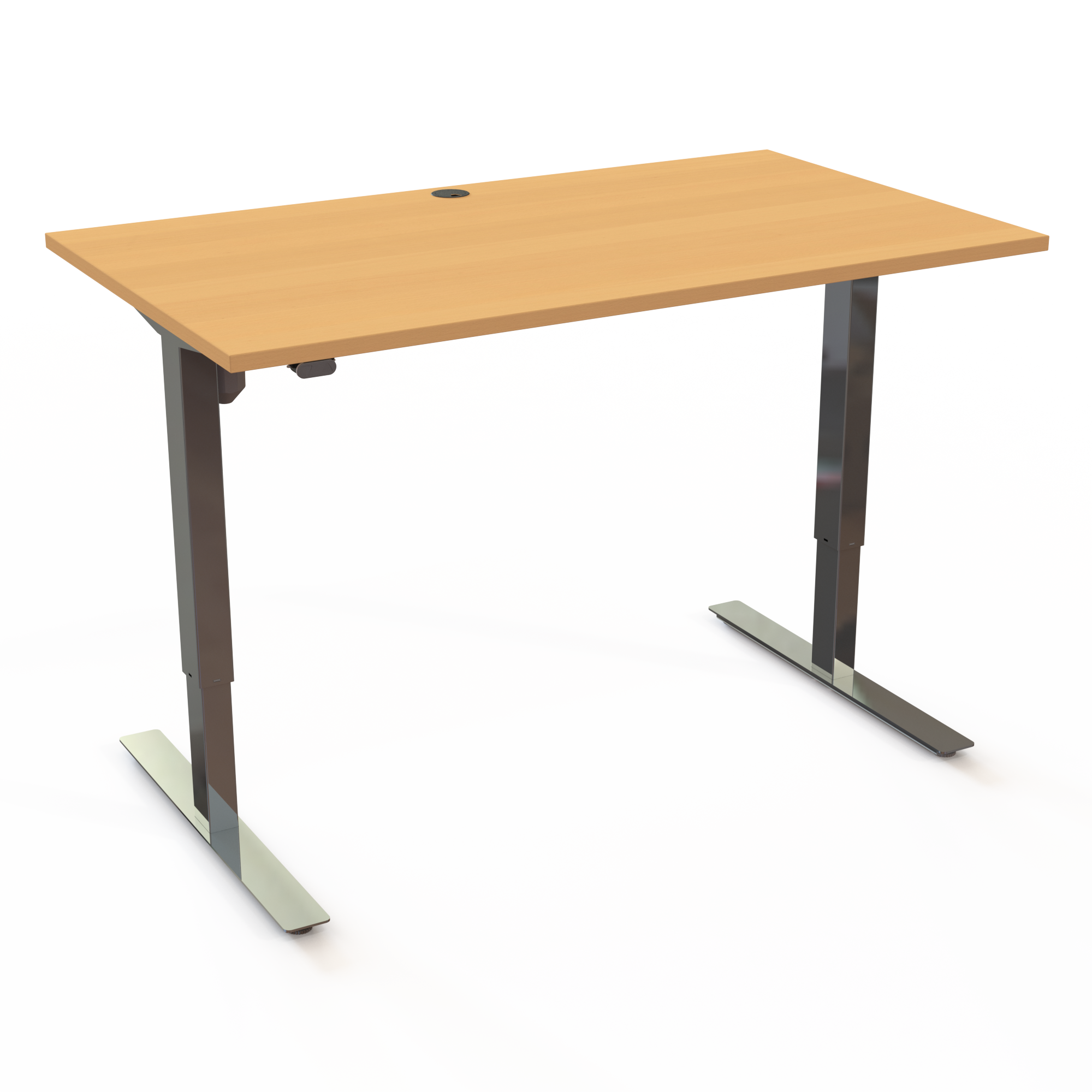 Electric Adjustable Desk | 140x80 cm | Beech with chrome frame