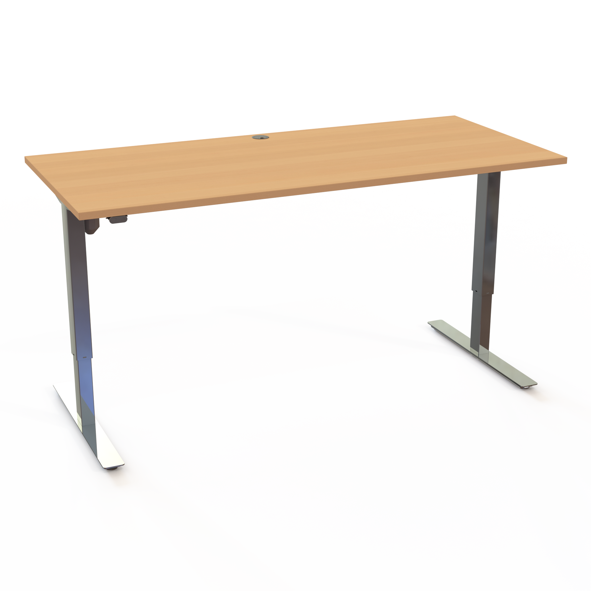 Electric Adjustable Desk | 180x80 cm | Beech with chrome frame