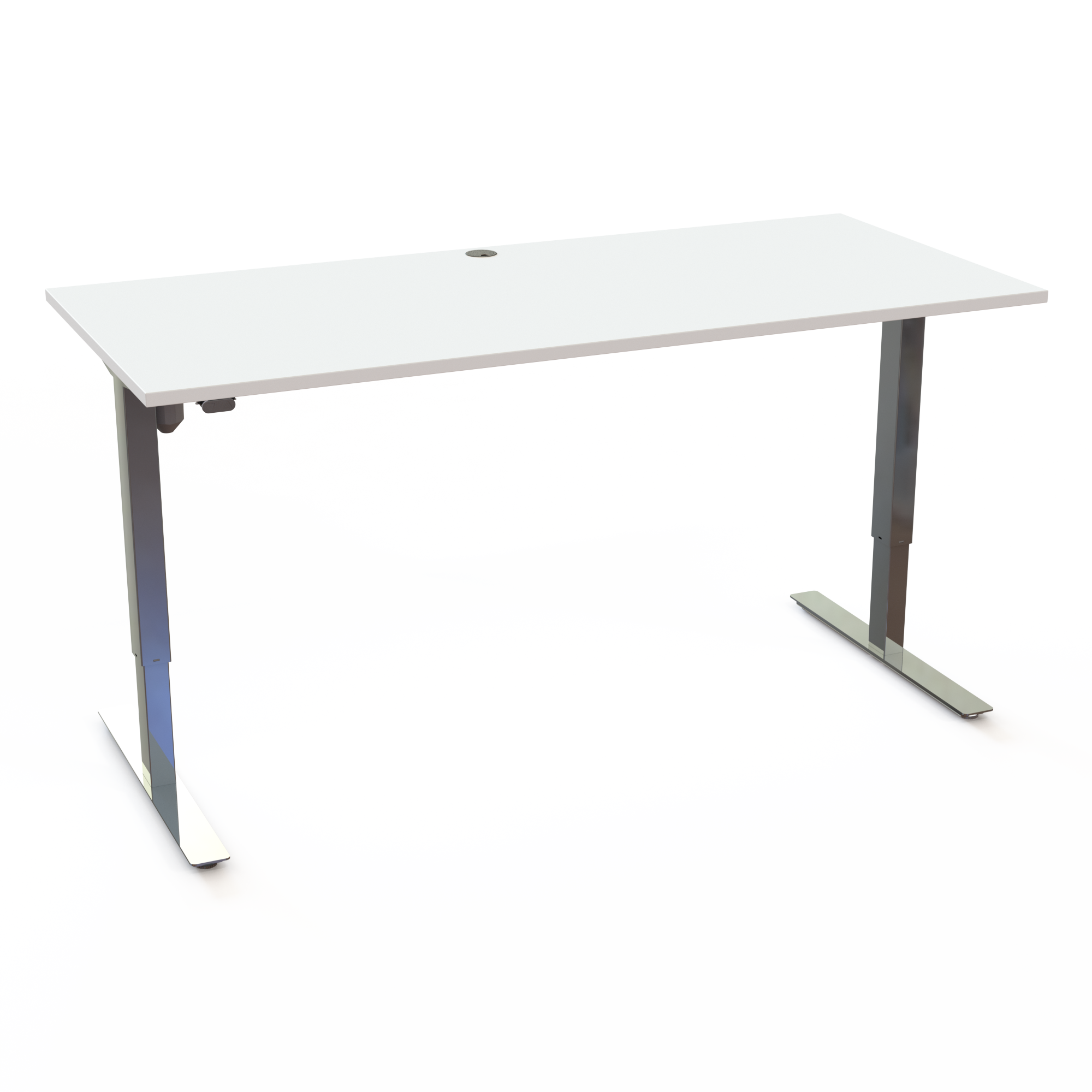 Electric Adjustable Desk | 180x80 cm | White with chrome frame