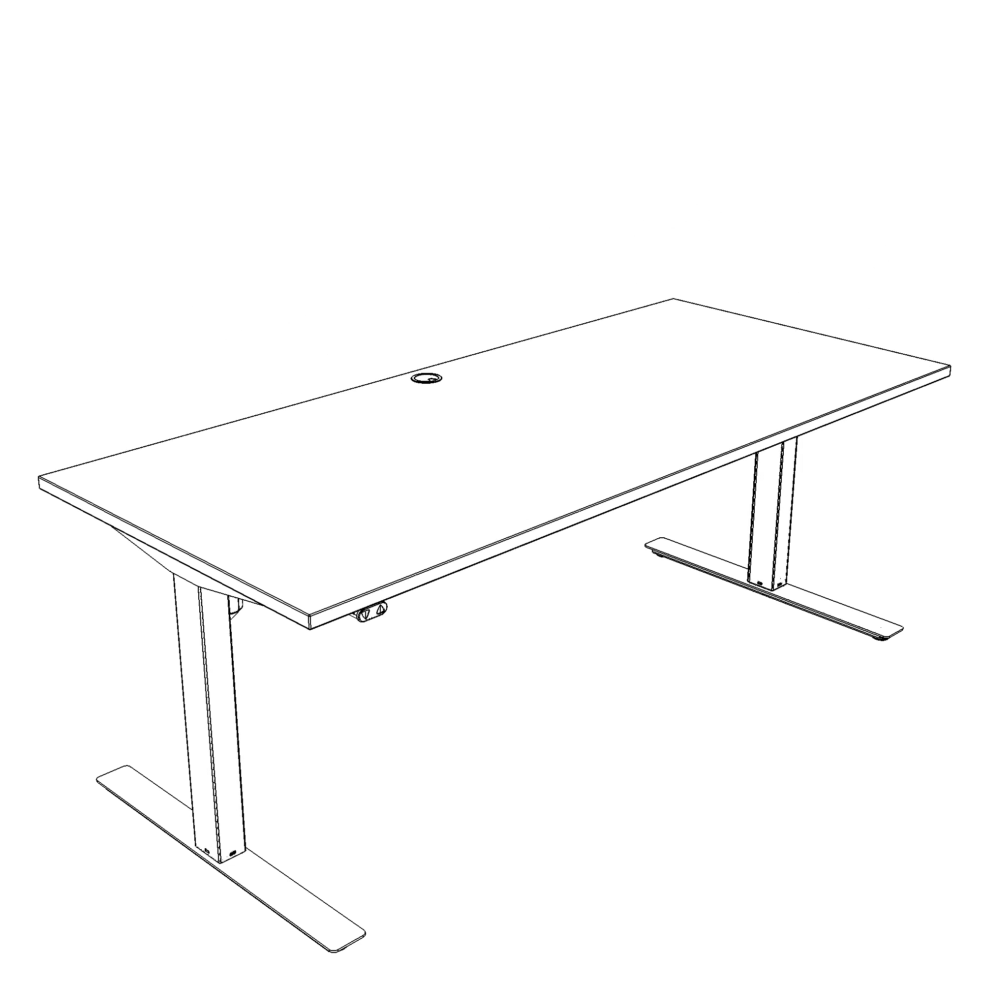 Electric Adjustable Desk | 160x80 cm | Walnut with black frame