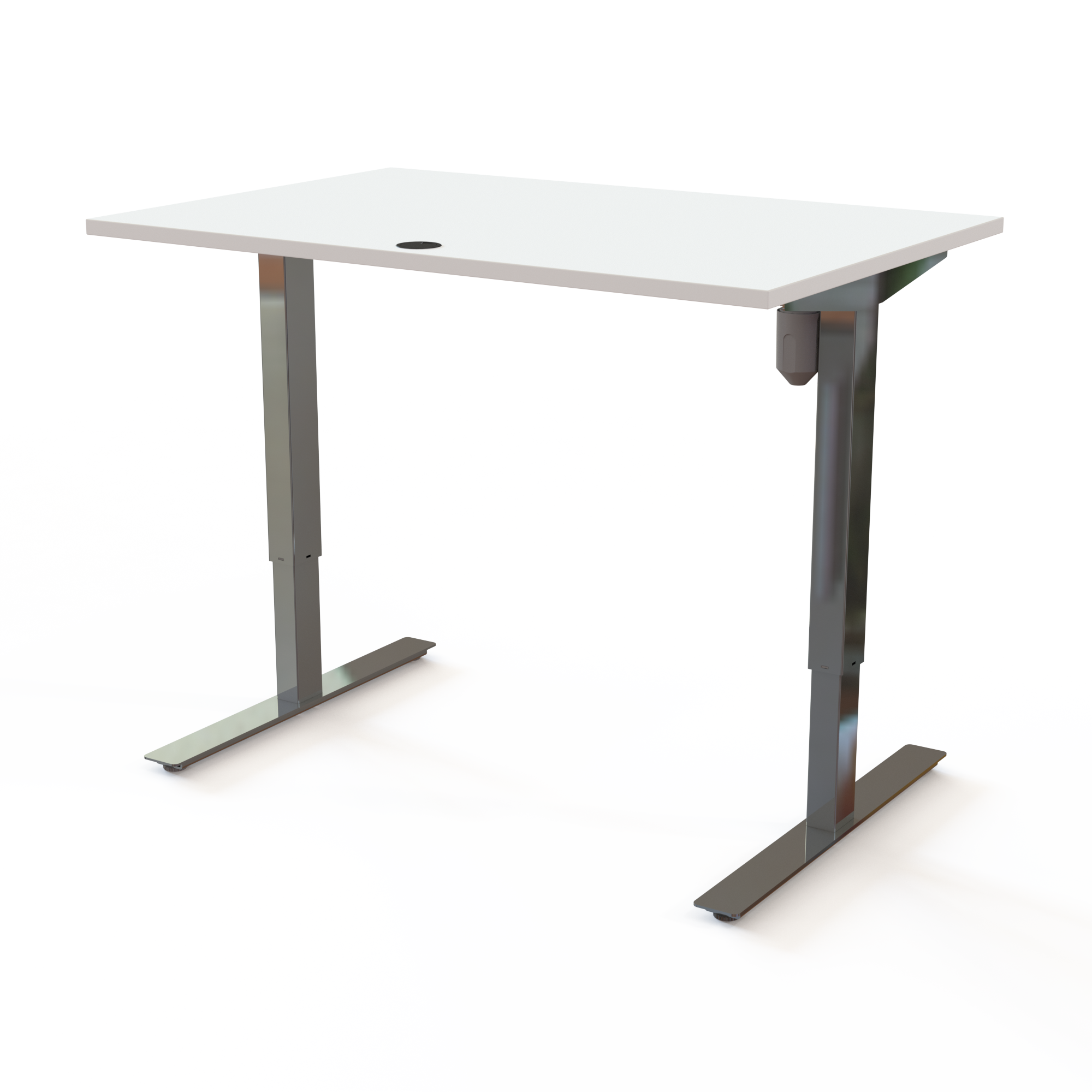 Electric Adjustable Desk | 120x80 cm | White with chrome frame