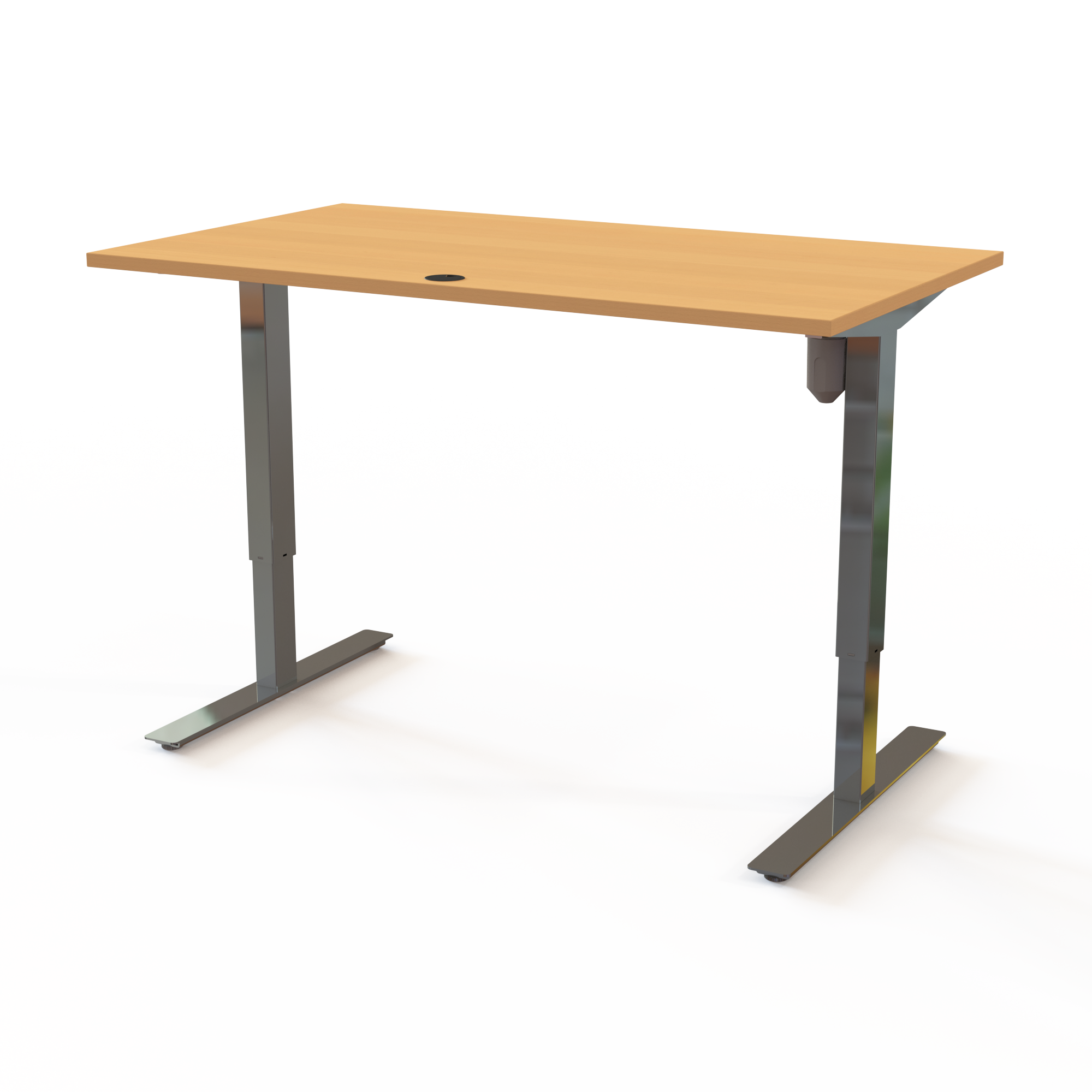 Electric Adjustable Desk | 140x80 cm | Beech with chrome frame