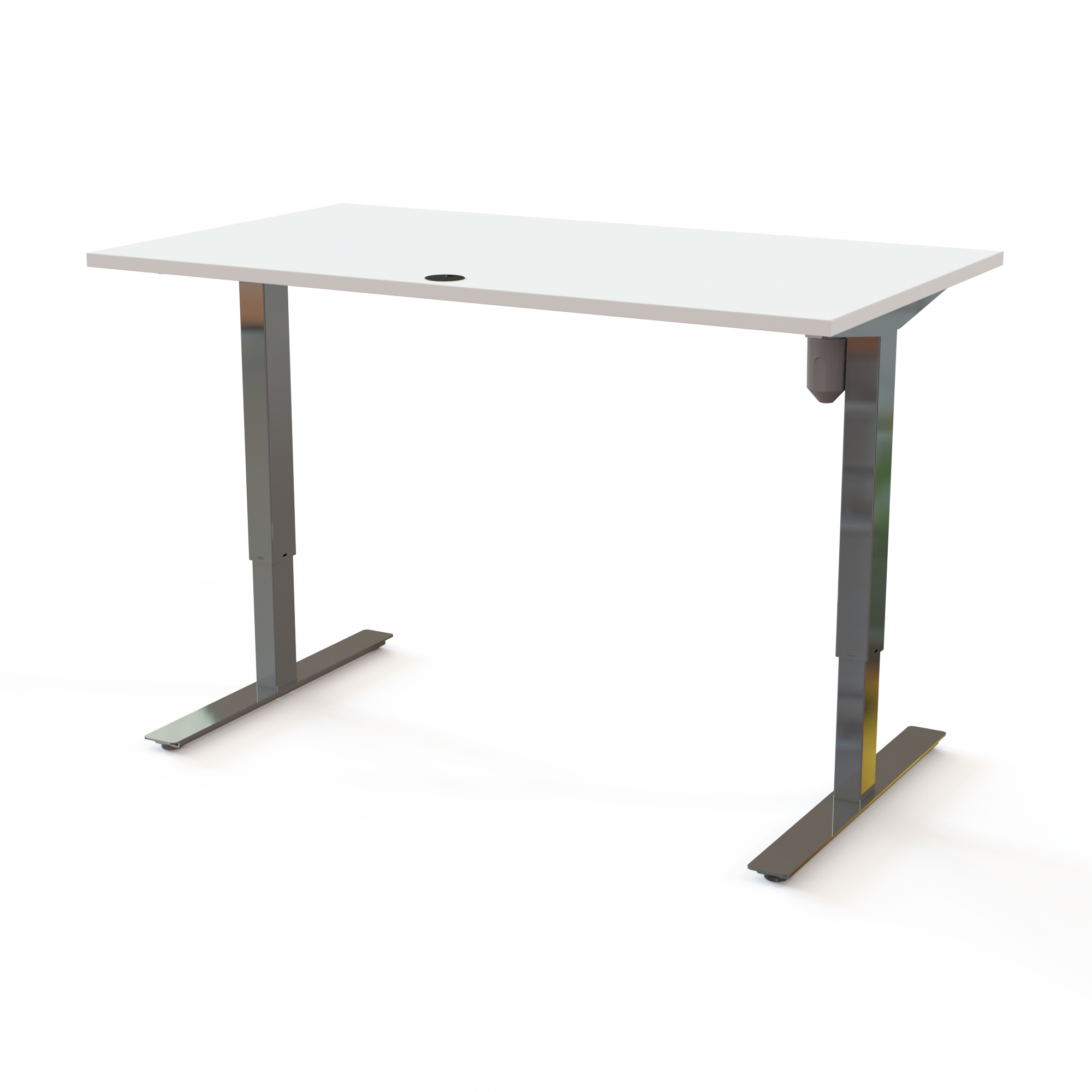 Electric Adjustable Desk | 140x80 cm | White with chrome frame