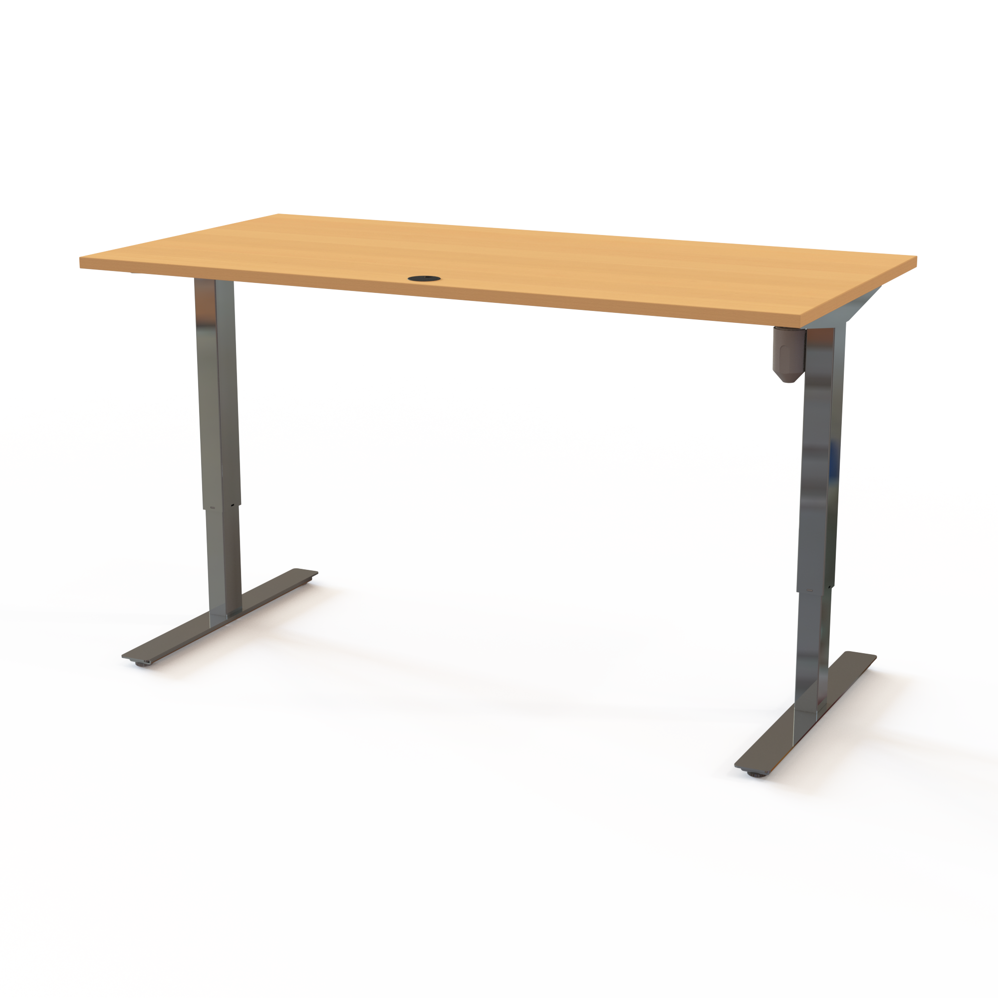 Electric Adjustable Desk | 160x80 cm | Beech with chrome frame