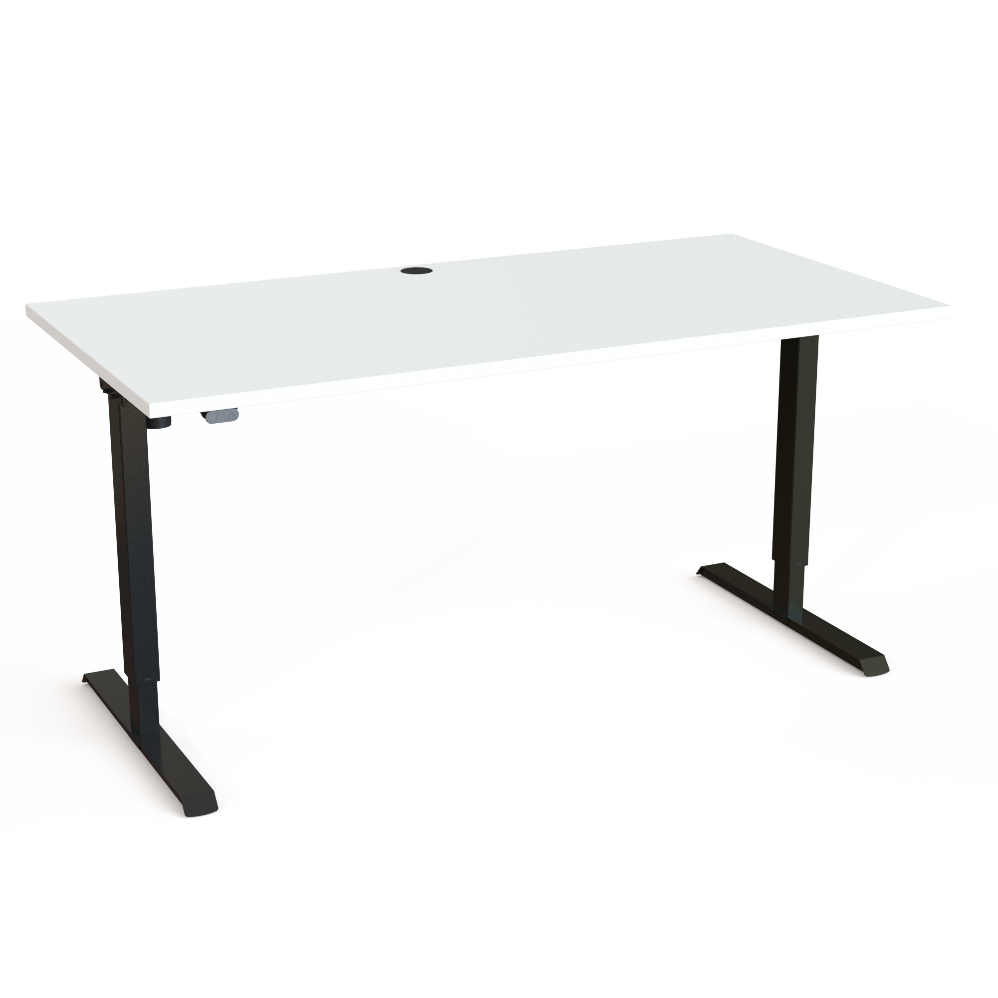 Electric Adjustable Desk | 160x80 cm | White with black frame