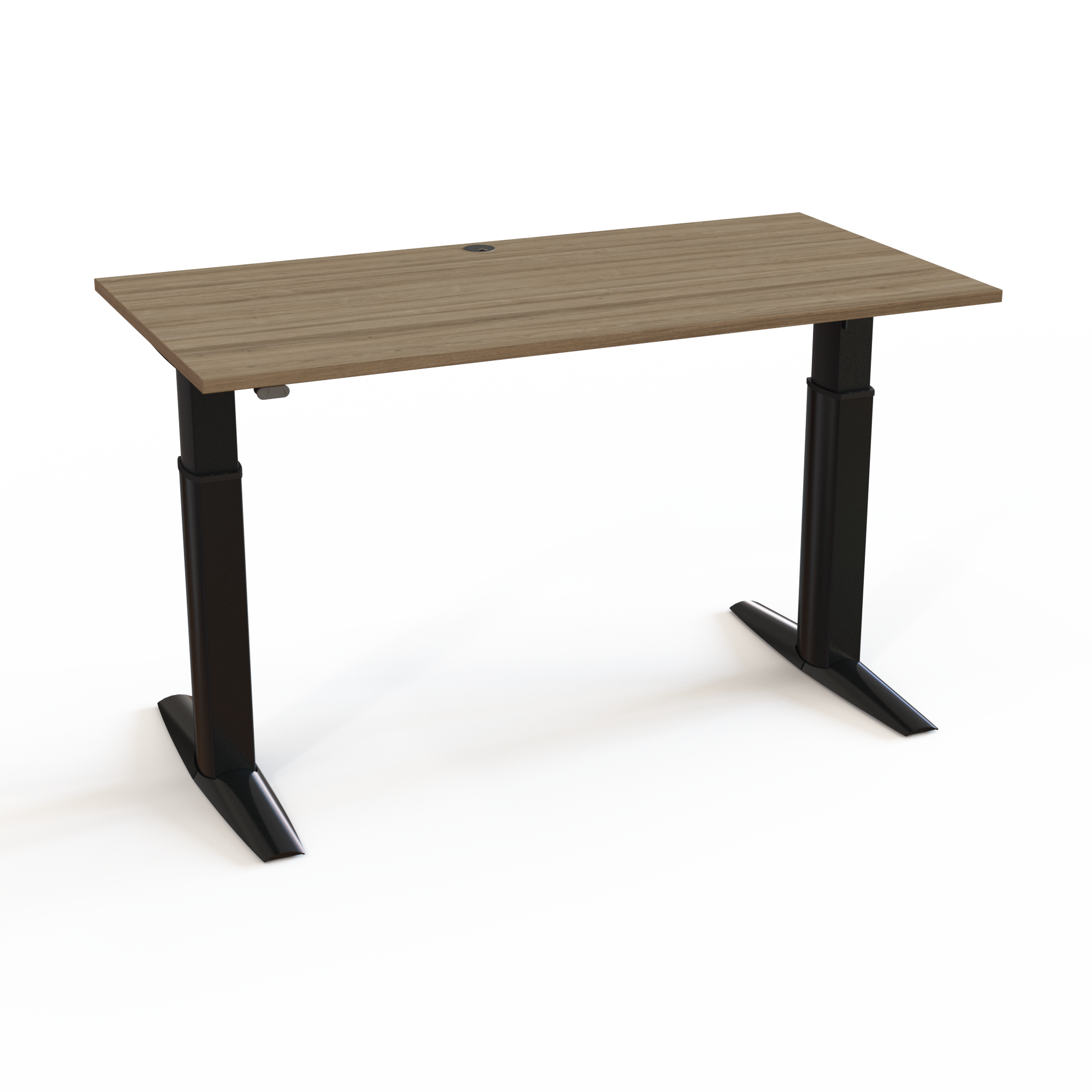 Electric Adjustable Desk | 160x80 cm | Walnut with black frame