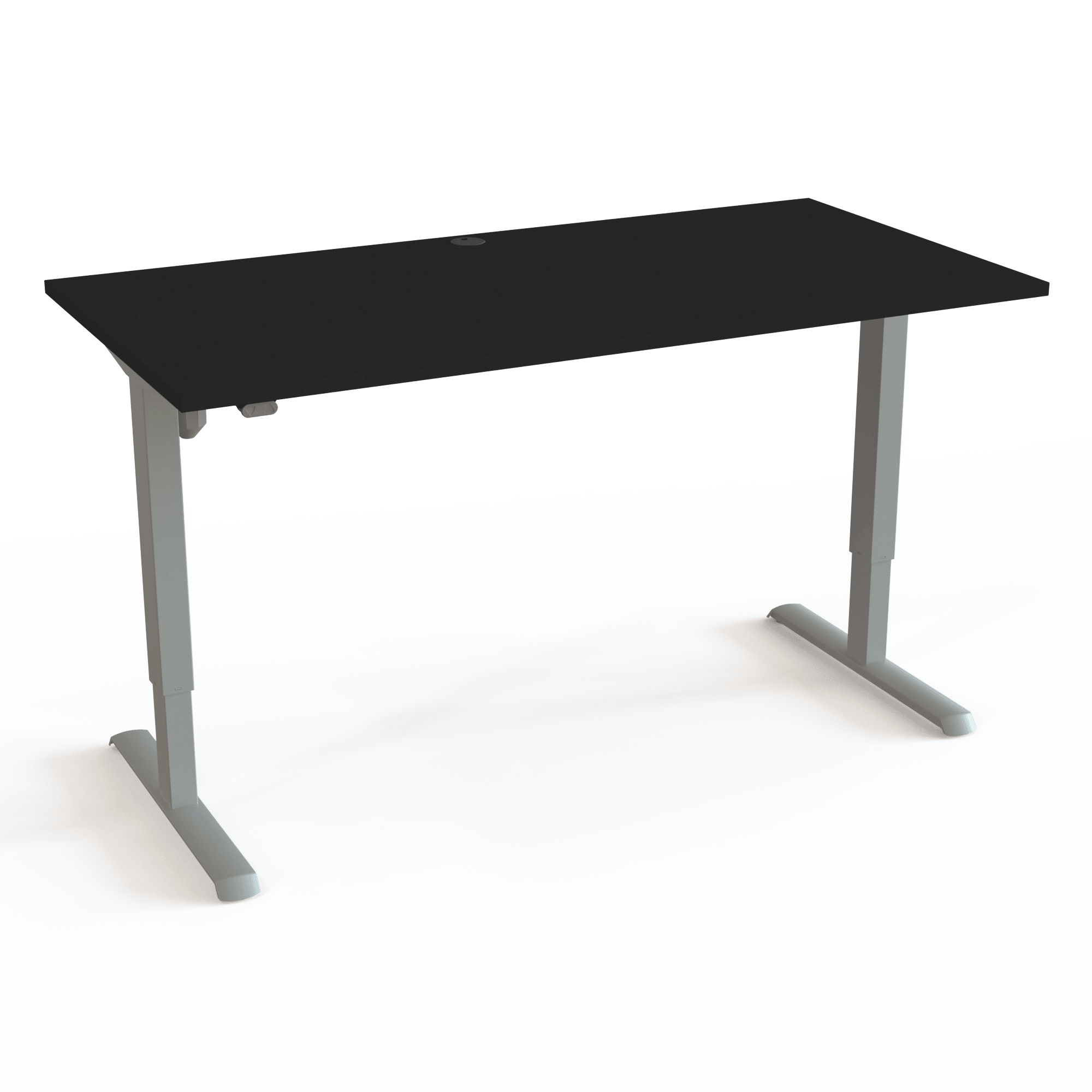 Sit/Stand Desk (Black, Silver frame): Low CO2 emission at a fair price (160x80 cm). Height 68118 cm. Max load 80 kg.
