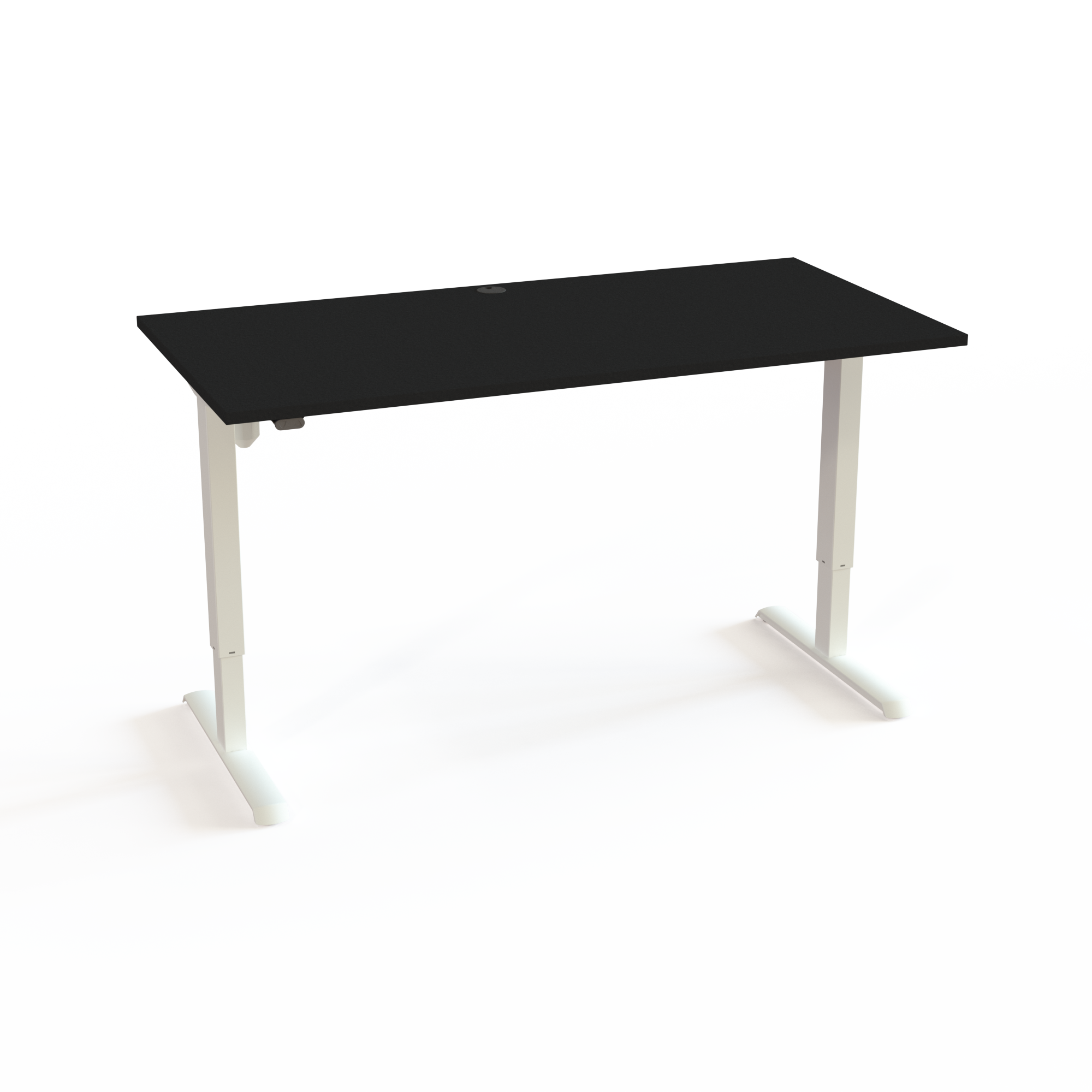 Sit/Stand Desk (Black, White frame): Simple control for height adjustment (160x80 cm). Height 68118 cm. Max load 80 kg.