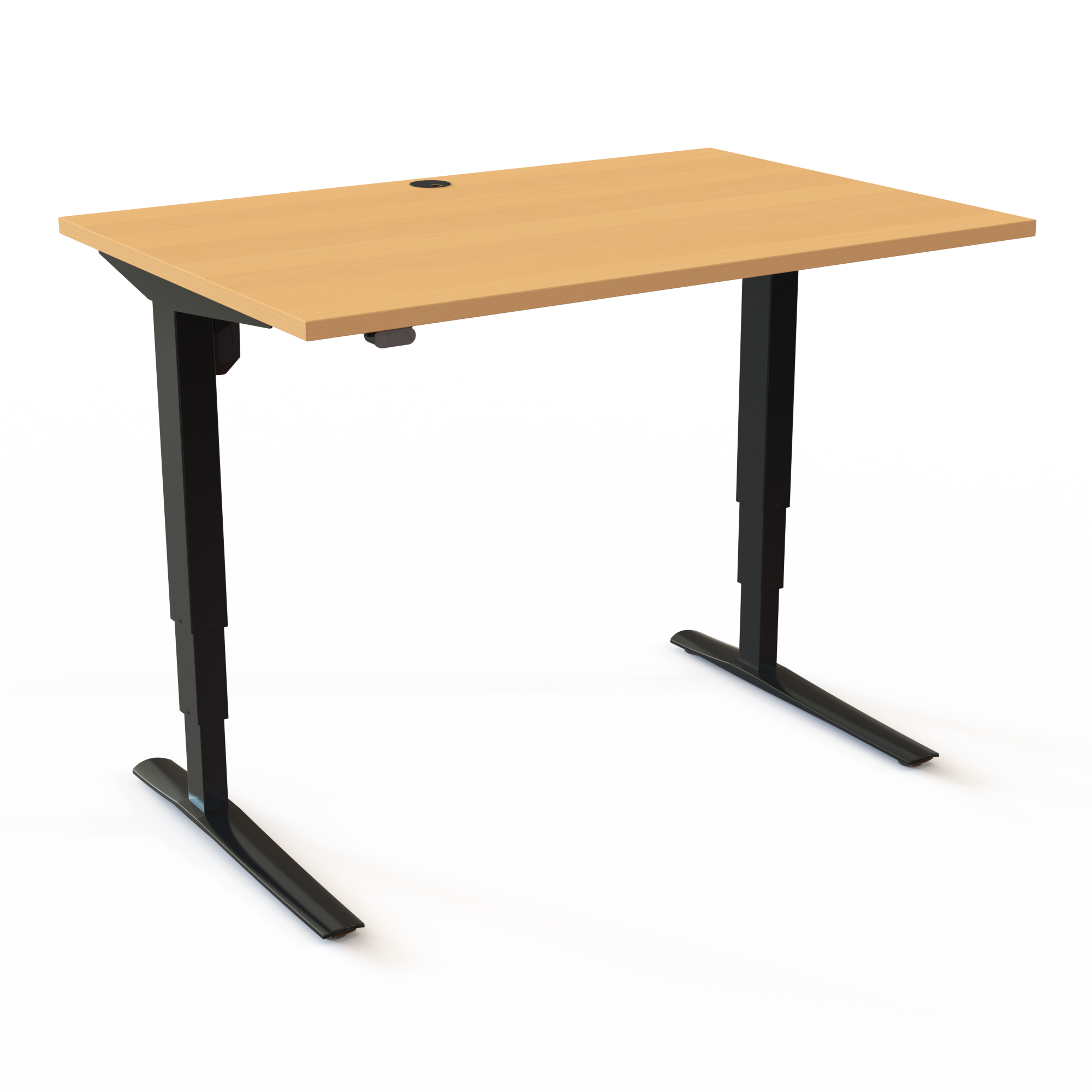 Electric Adjustable Desk | 120x80 cm | Beech with black frame