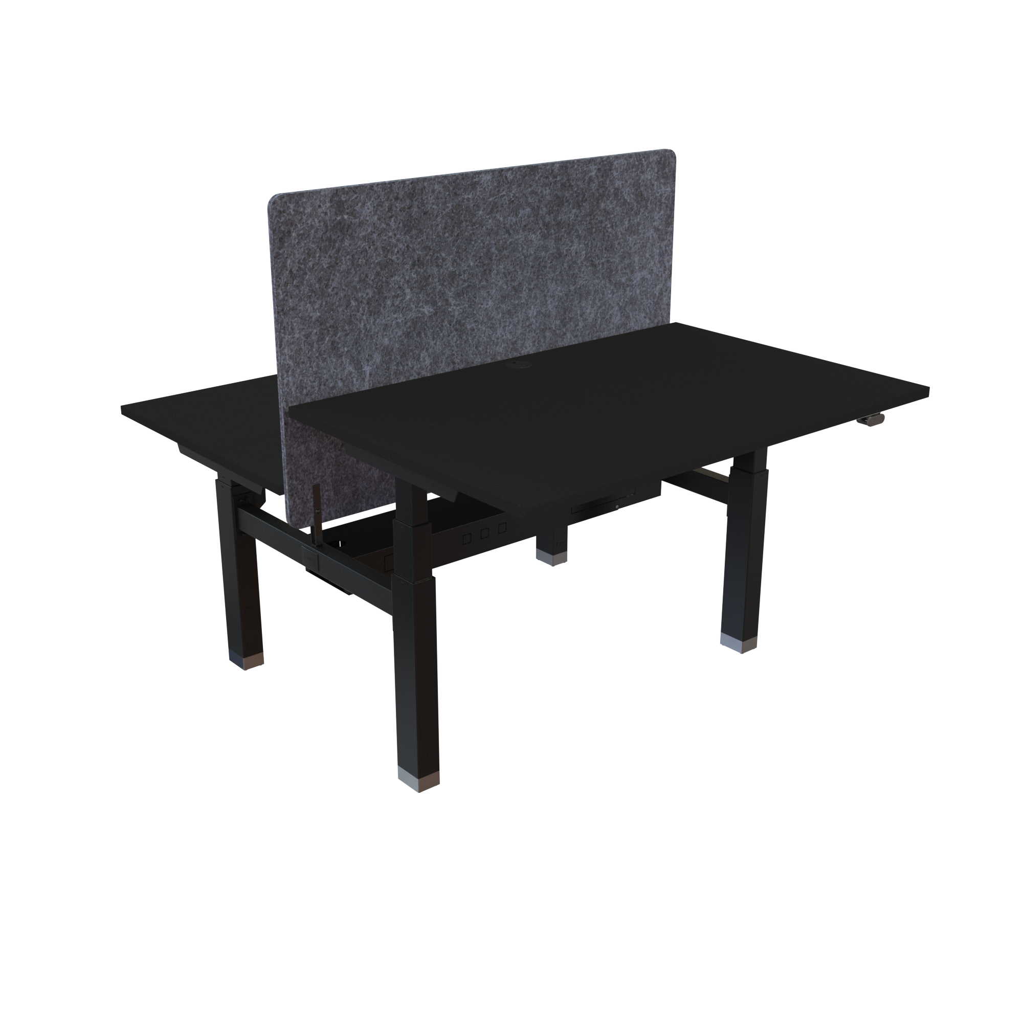 Ergonomic frame desk (120x80 cm) with a black melamine tabletop on a black 581-35 desk frame