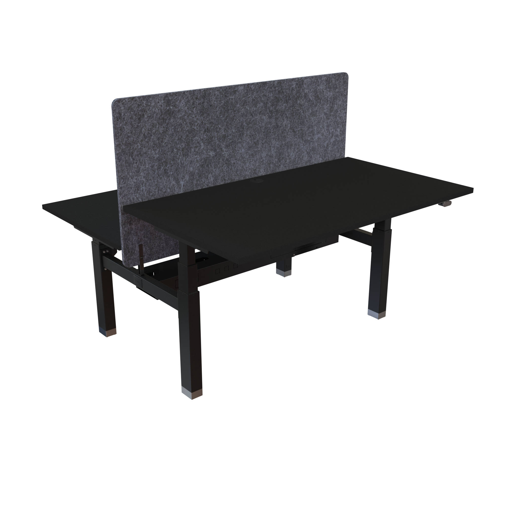 Ergonomic frame desk (140x80 cm) with a black melamine tabletop on a black 581-35 desk frame