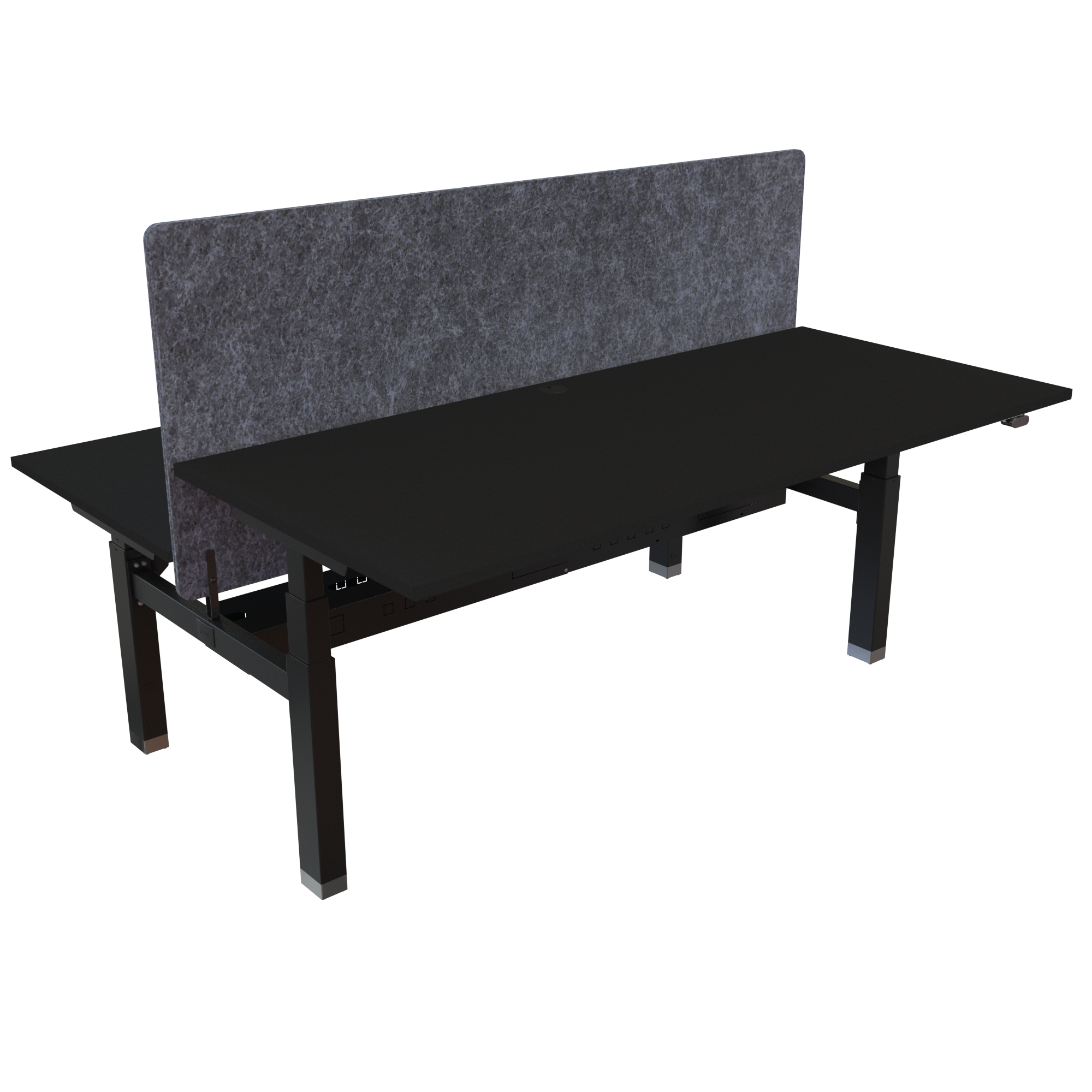 Ergonomic frame desk (180x80 cm) with a black melamine tabletop on a black 581-35 desk frame