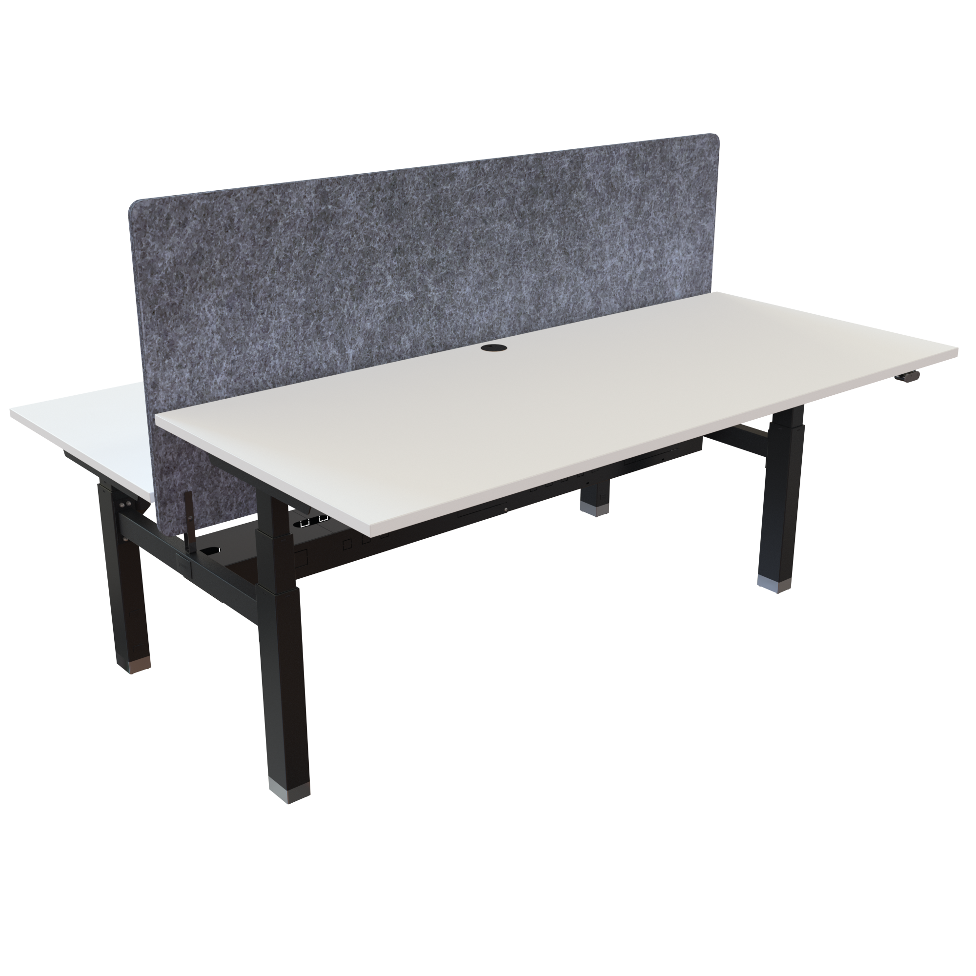 Ergonomic frame desk (180x80 cm) with a white melamine tabletop on a black 581-35 desk frame