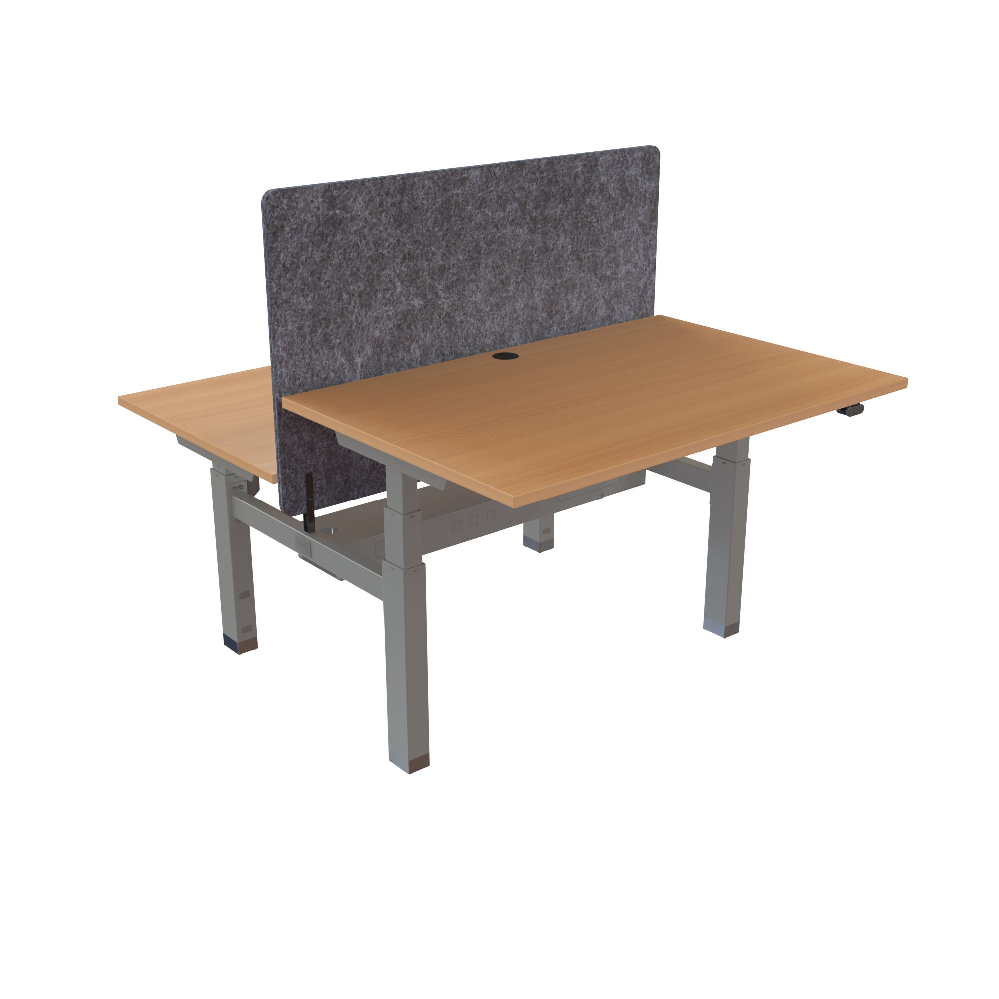 Ergonomic frame desk (120x80 cm) with a beech melamine tabletop on a silver 581-35 desk frame
