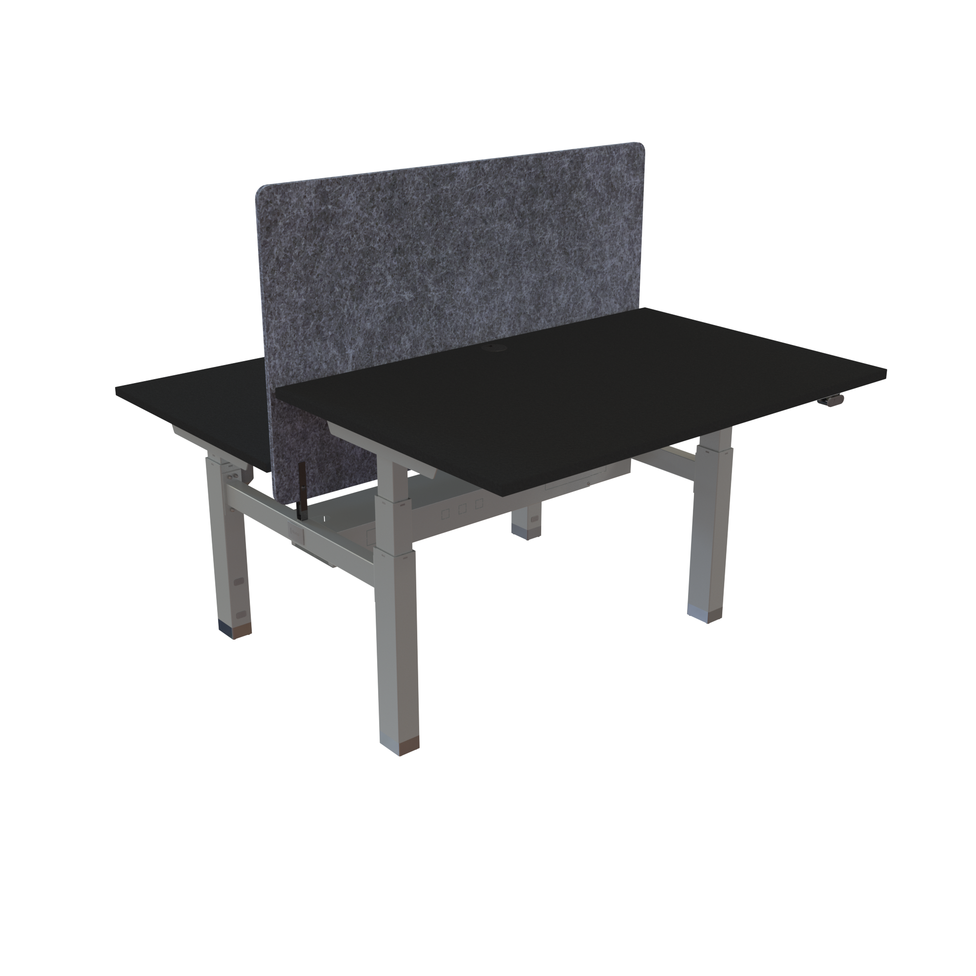 Ergonomic frame desk (120x80 cm) with a black melamine tabletop on a silver 581-35 desk frame