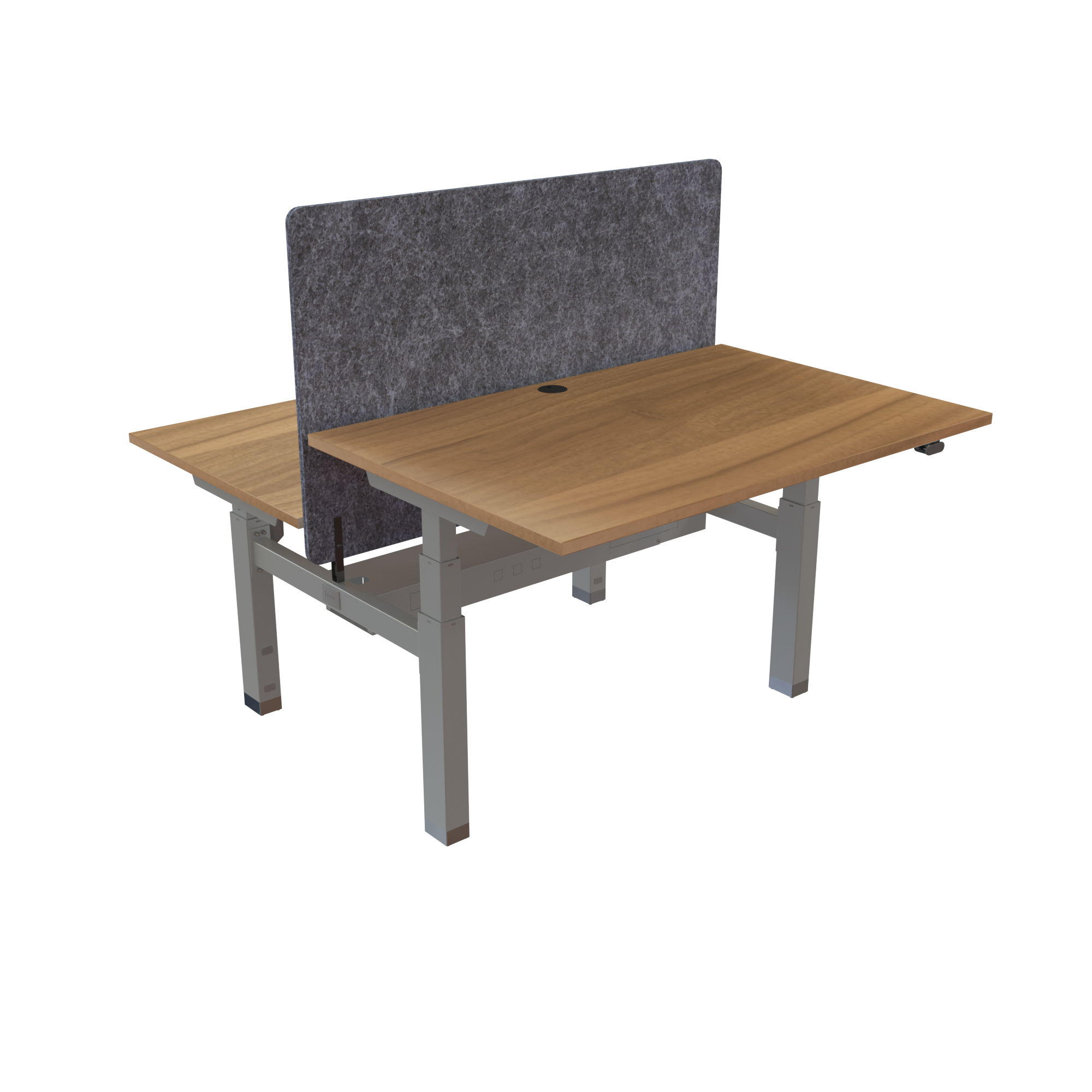 Ergonomic frame desk (120x80 cm) with a walnut melamine tabletop on a silver 581-35 desk frame