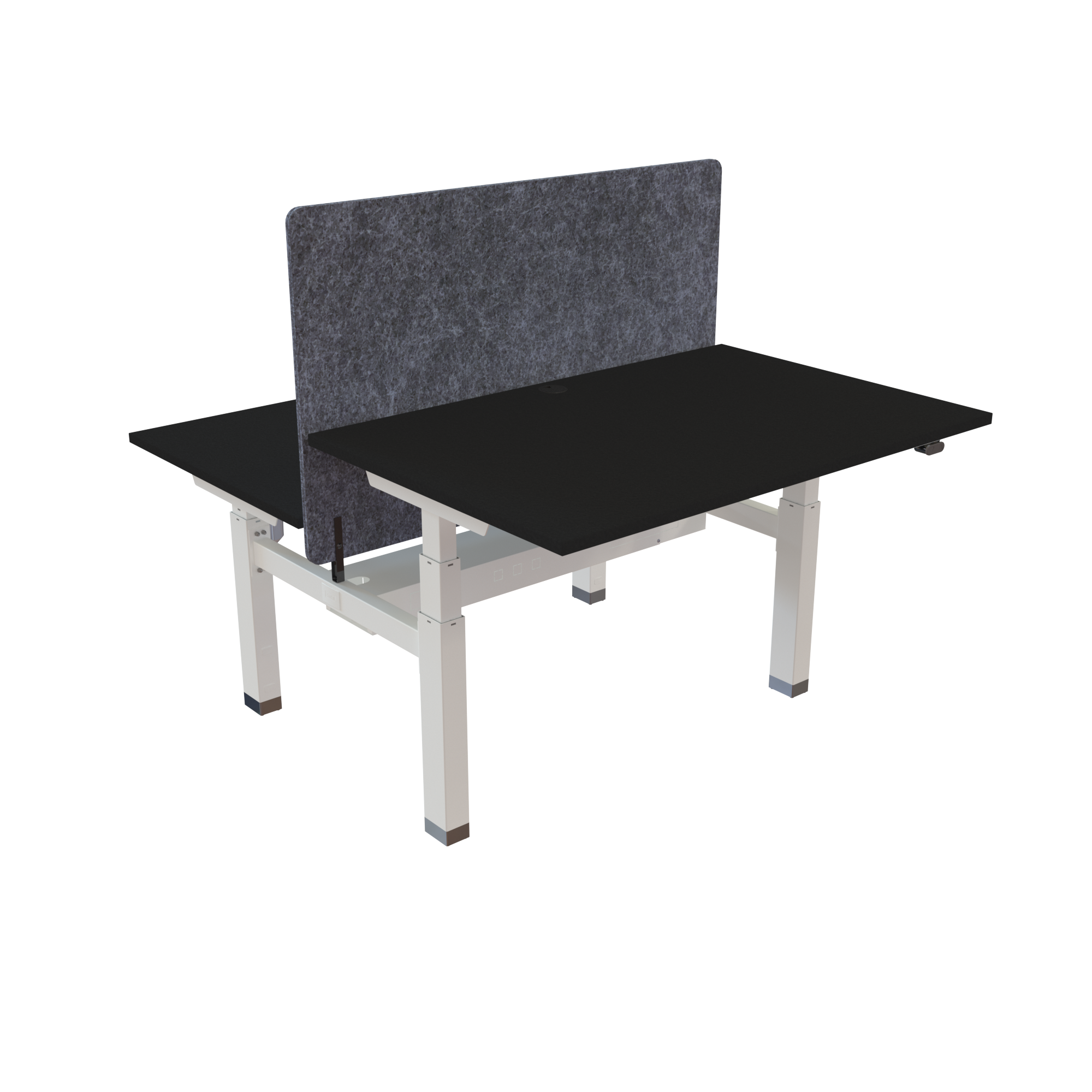 Ergonomic frame desk (120x80 cm) with a black melamine tabletop on a white 581-35 desk frame