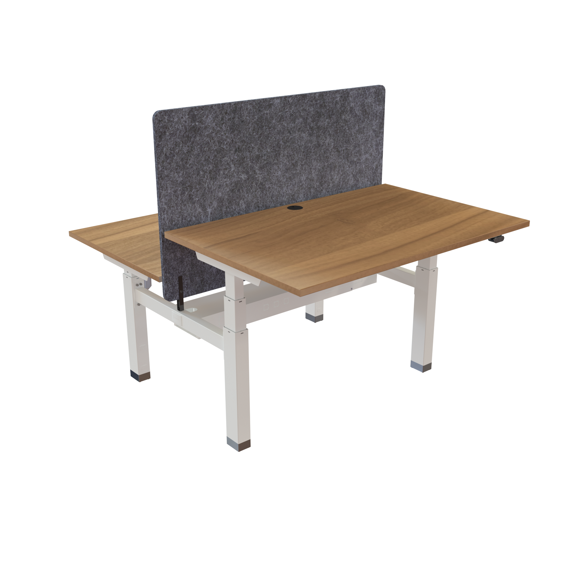 Ergonomic frame desk (120x80 cm) with a walnut melamine tabletop on a white 581-35 desk frame