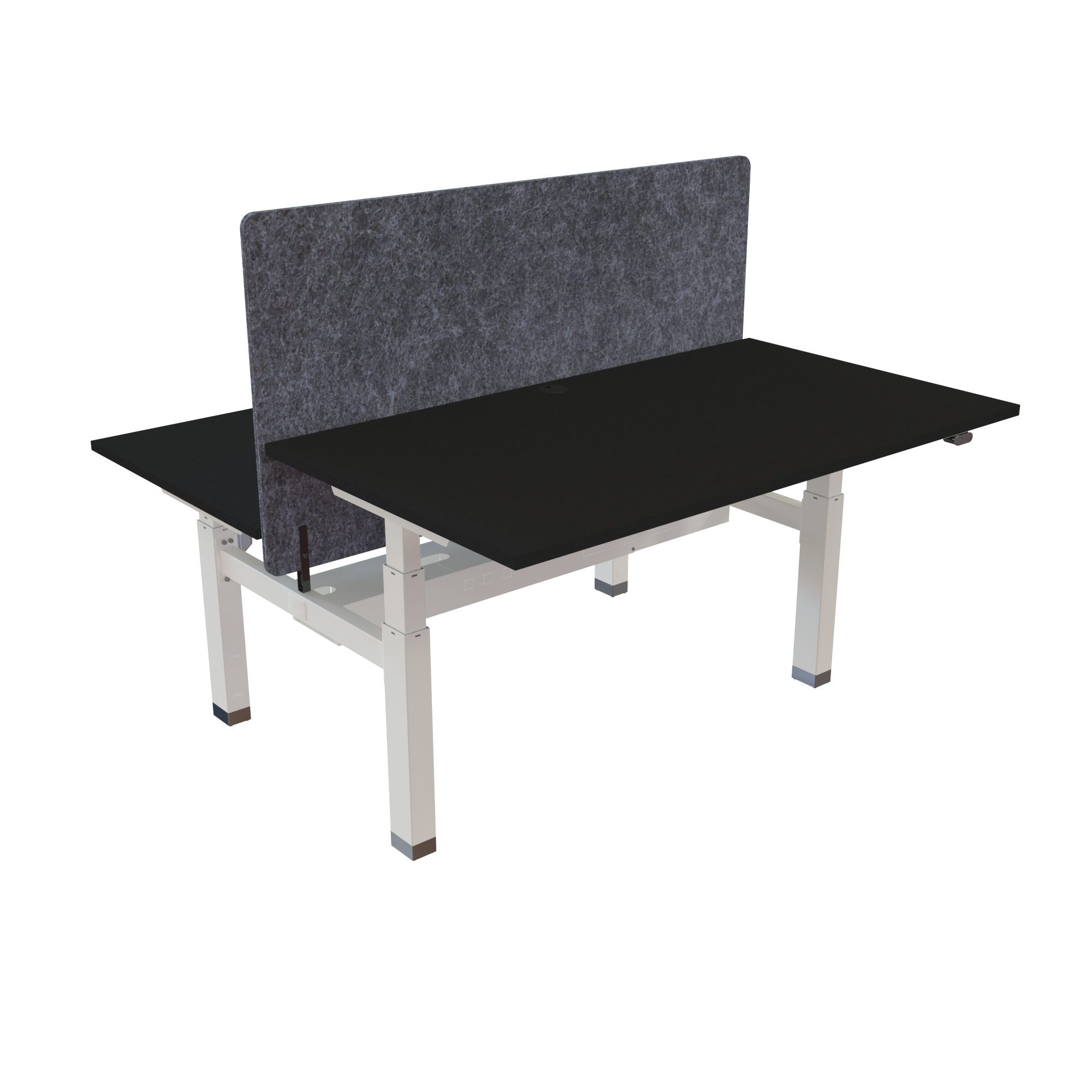 Ergonomic frame desk (140x80 cm) with a black melamine tabletop on a white 581-35 desk frame