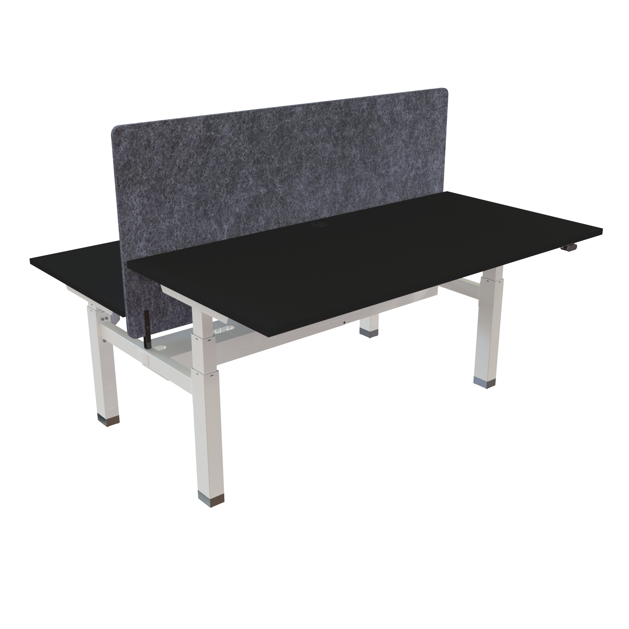 Ergonomic frame desk (160x80 cm) with a black melamine tabletop on a white 581-35 desk frame