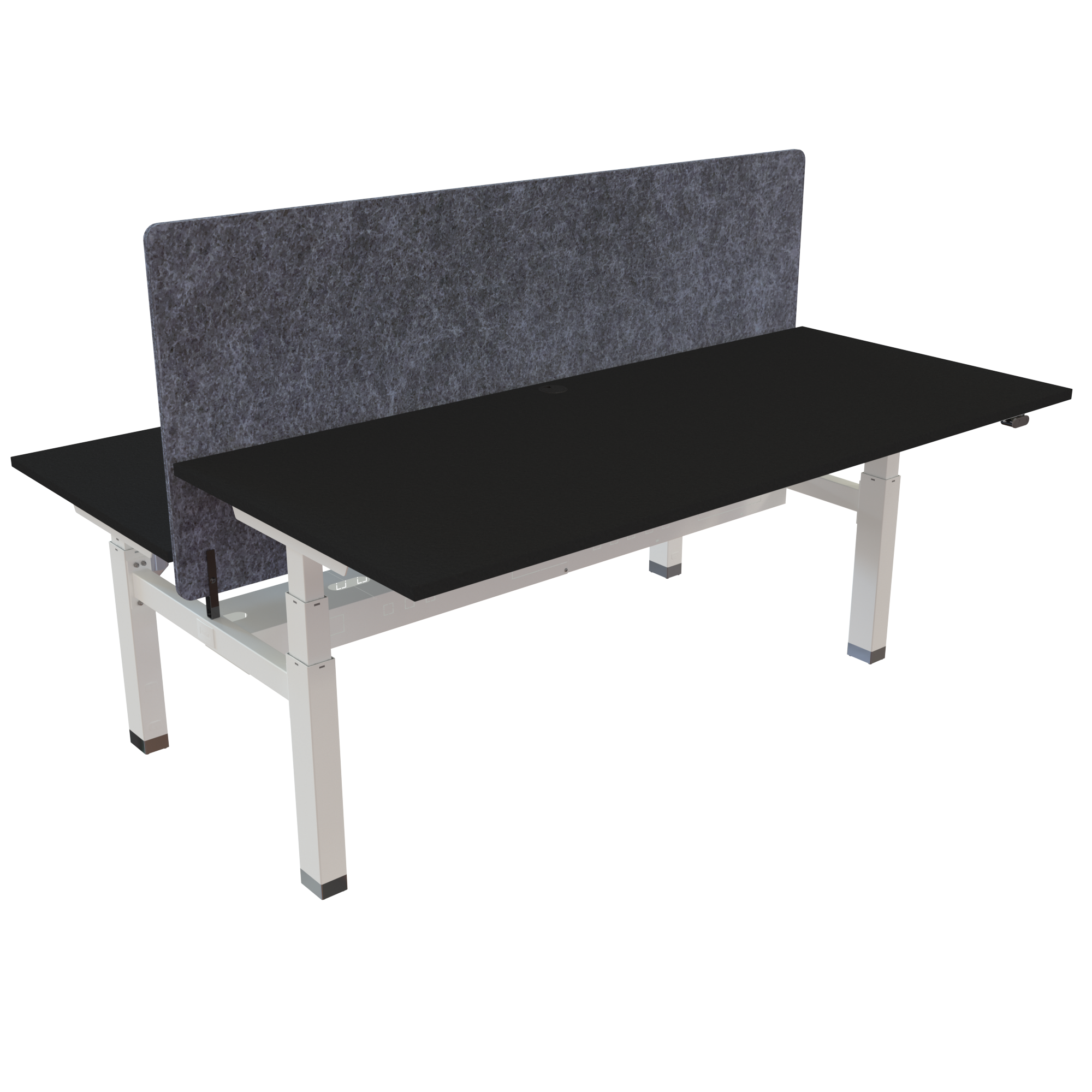 Ergonomic frame desk (180x80 cm) with a black melamine tabletop on a white 581-35 desk frame