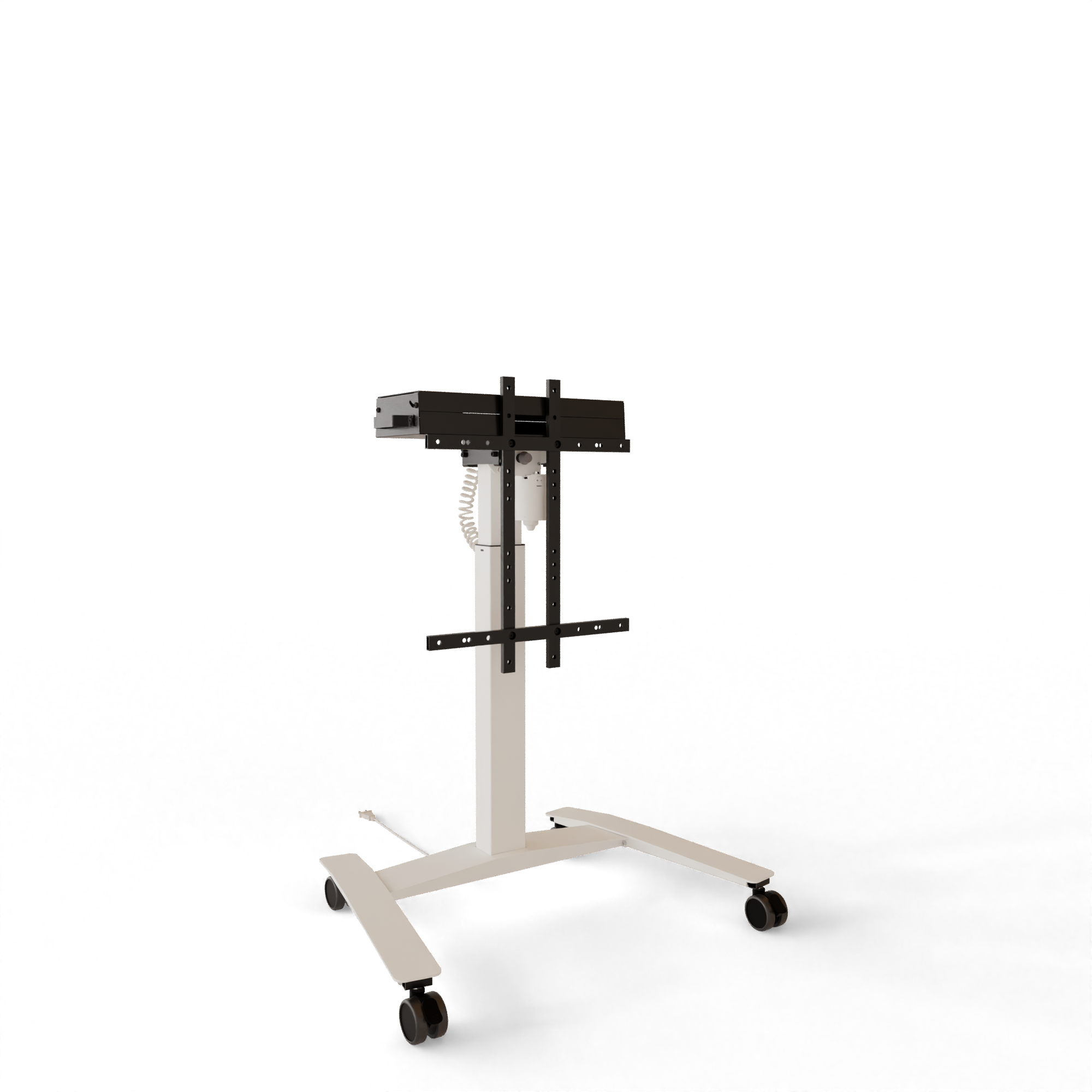 TV Stand on wheels with 480mm electric height adjustment. Commercial