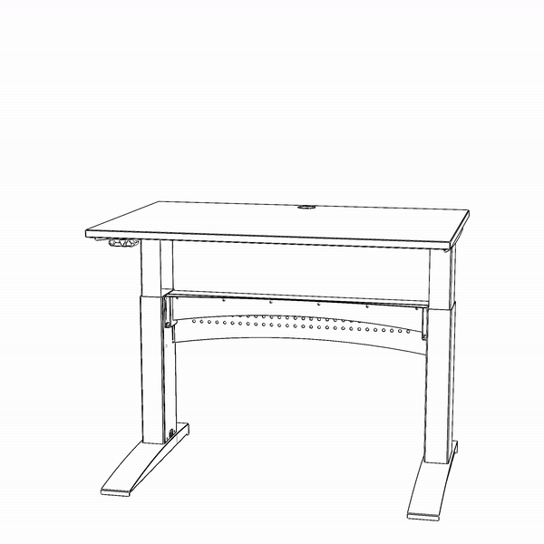 Ergonomic desk | 120x80 cm | Black  with black frame
