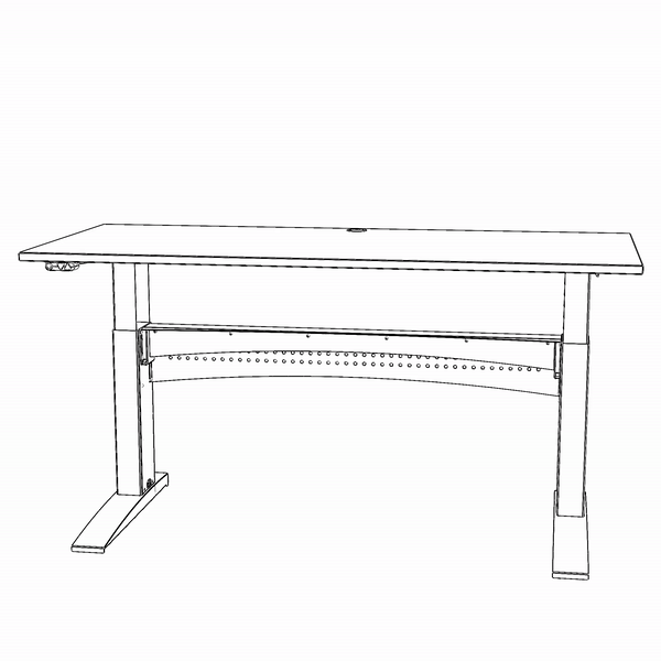 Ergonomic desk | 180x80 cm | Black  with black frame