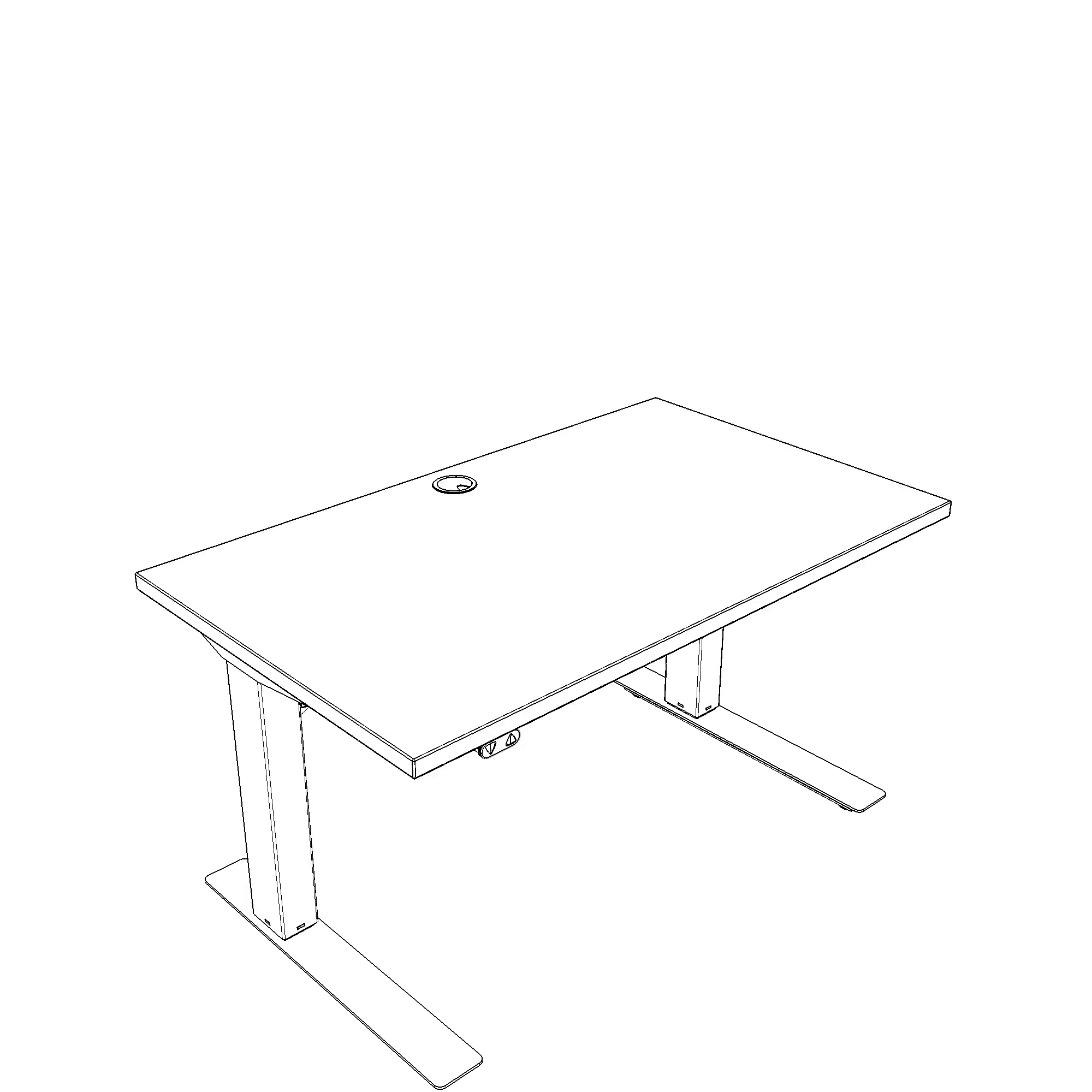 Electric Adjustable Desk | 100x60 cm | Walnut with black frame