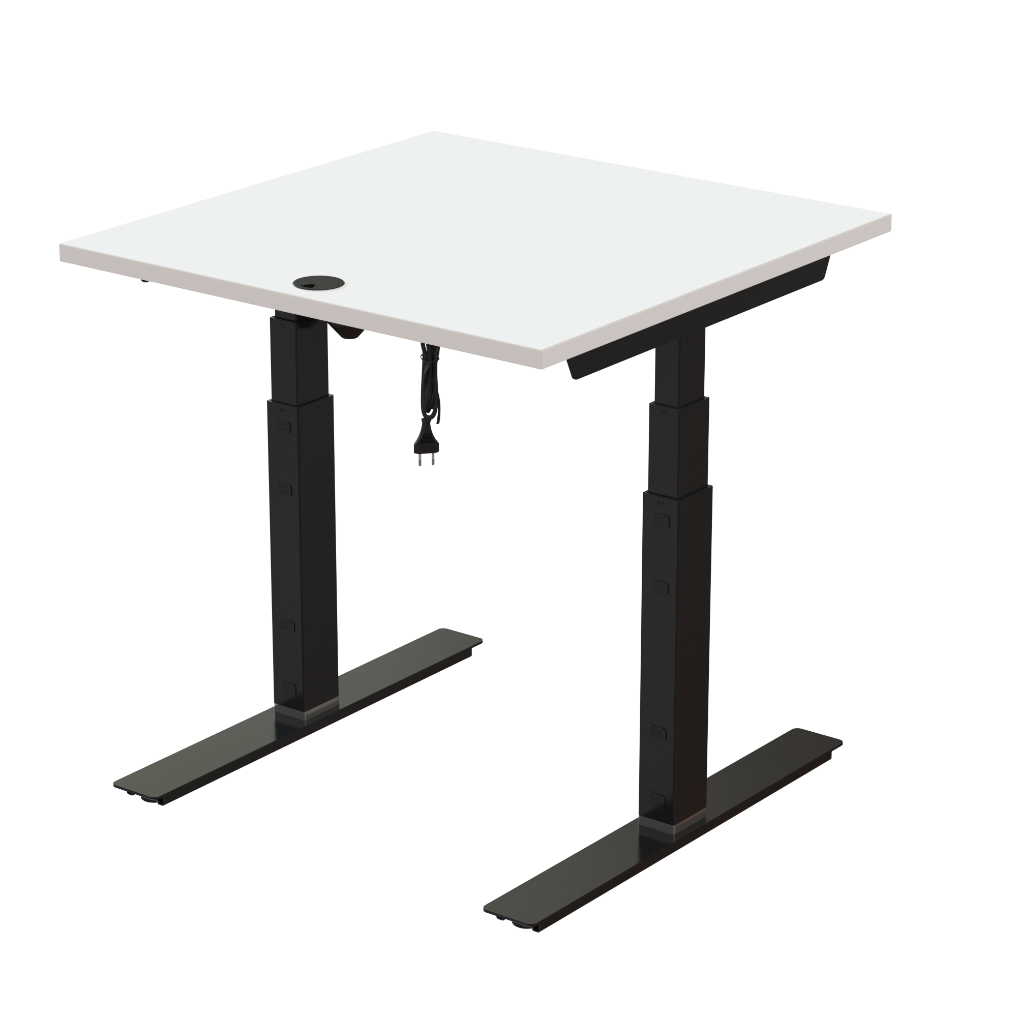 Ergonomic desk | 80x80 cm | White with black frame