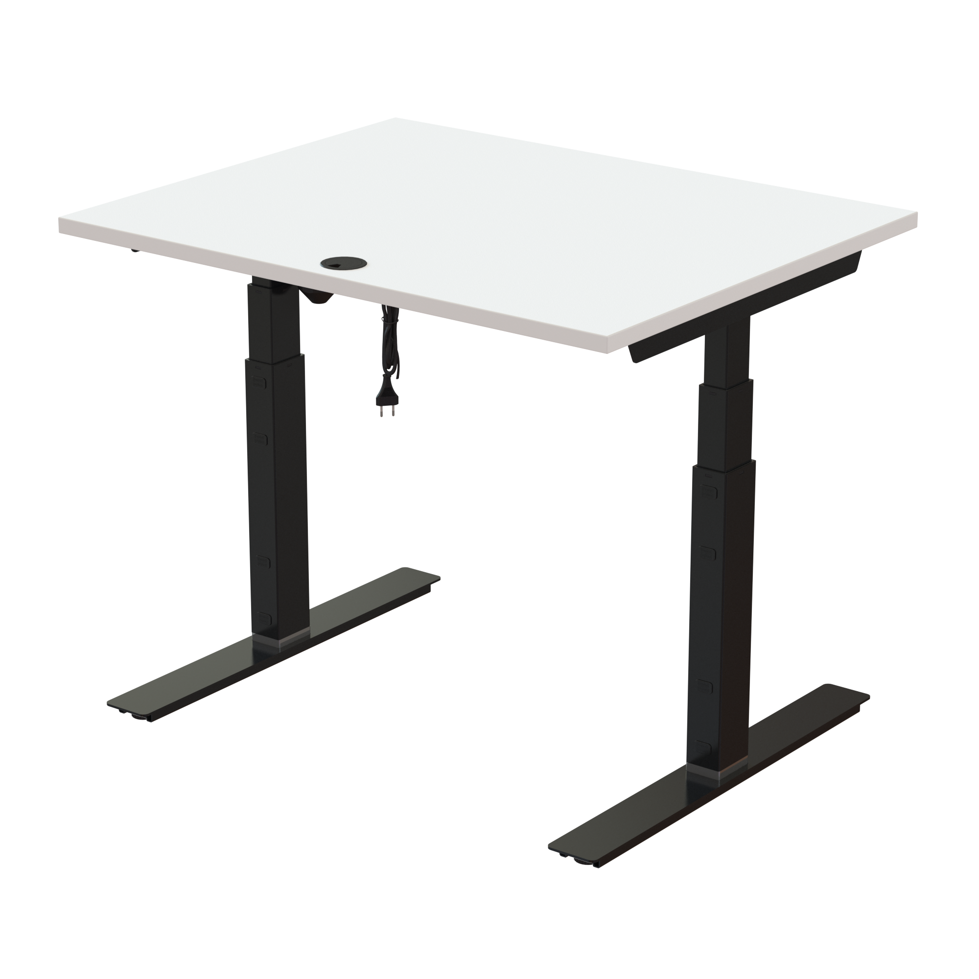 Ergonomic desk | 100x80 cm | White with black frame