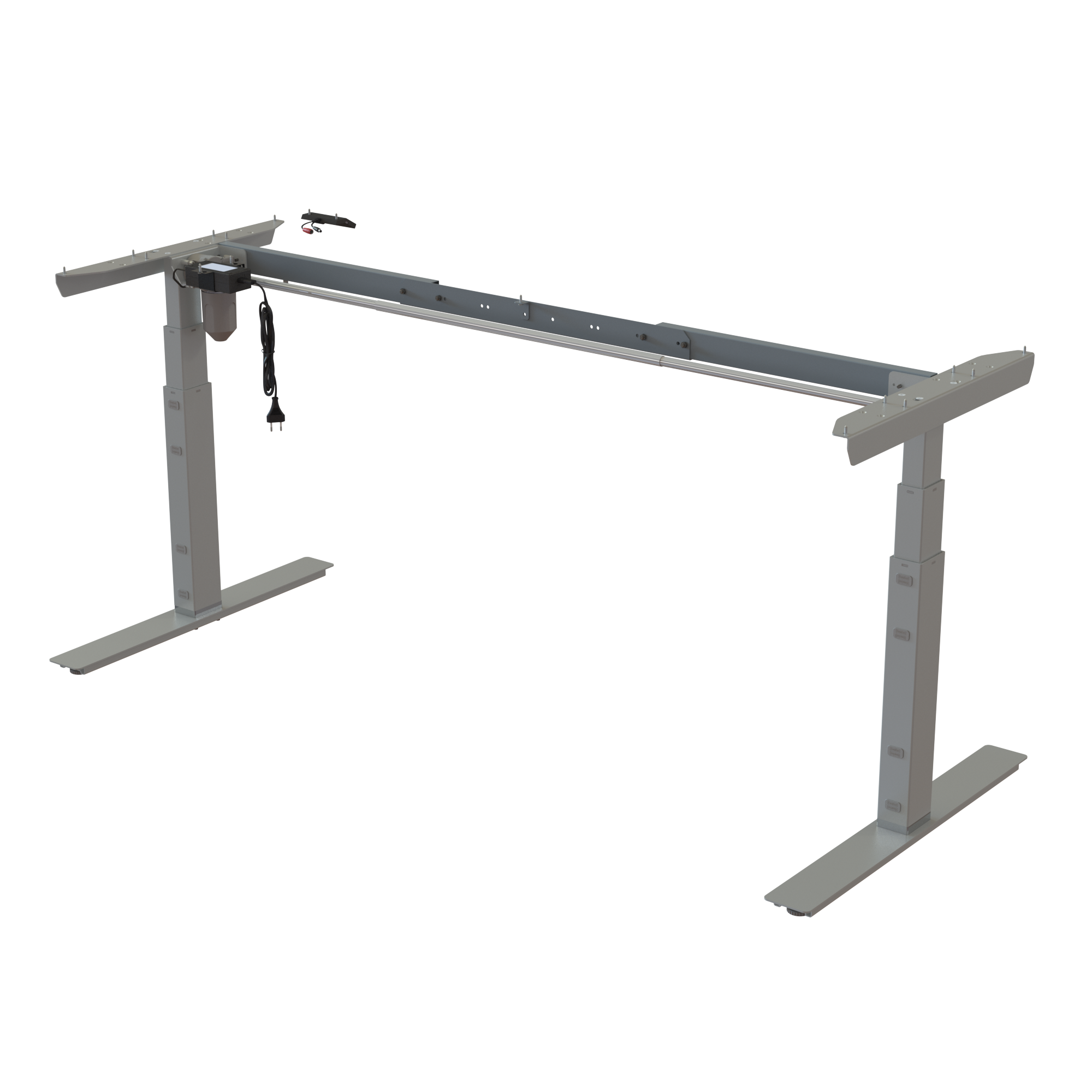 Ergonomic desk frame | Width 132-172 cm | Silver