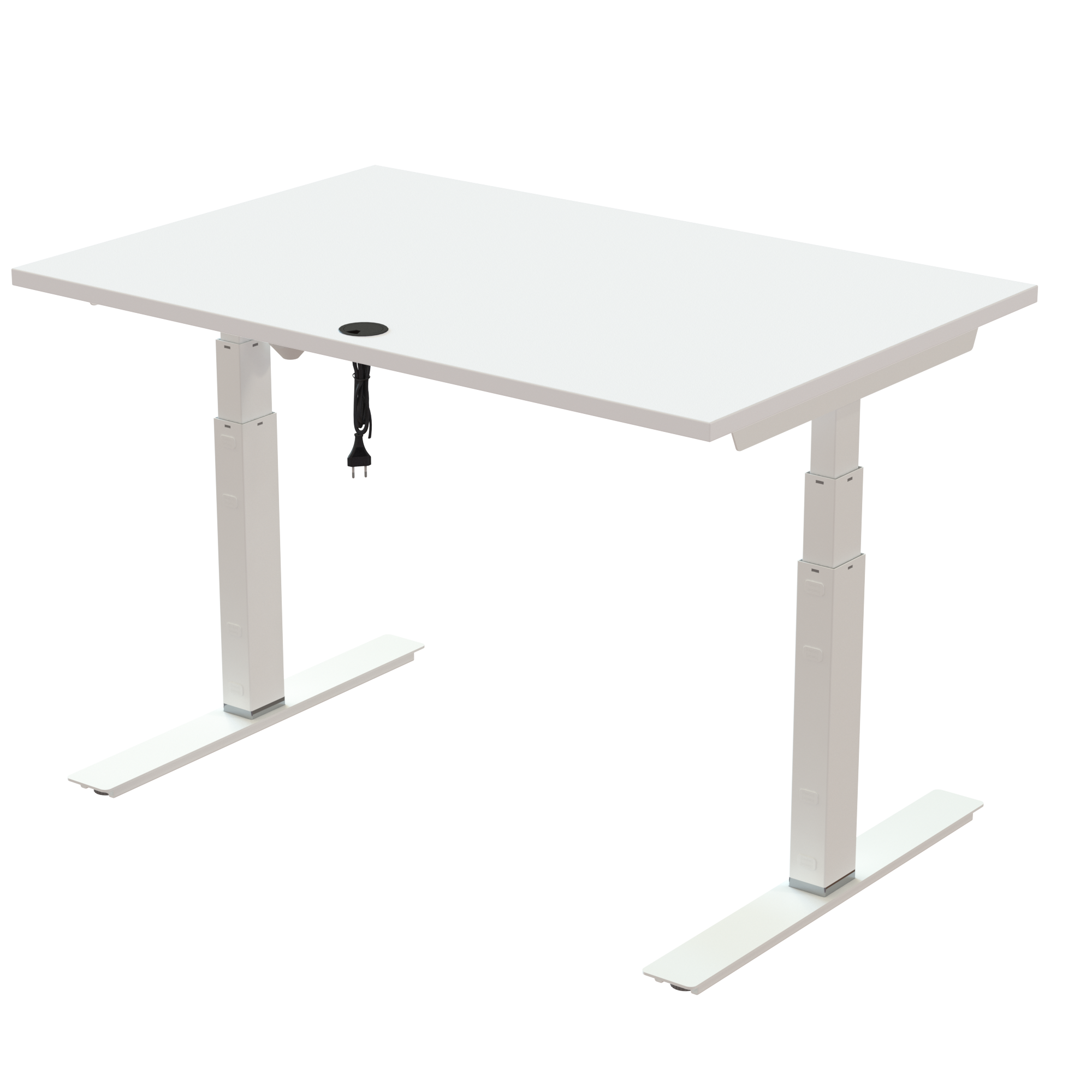 Ergonomic desk | 120x80 cm | White with white frame