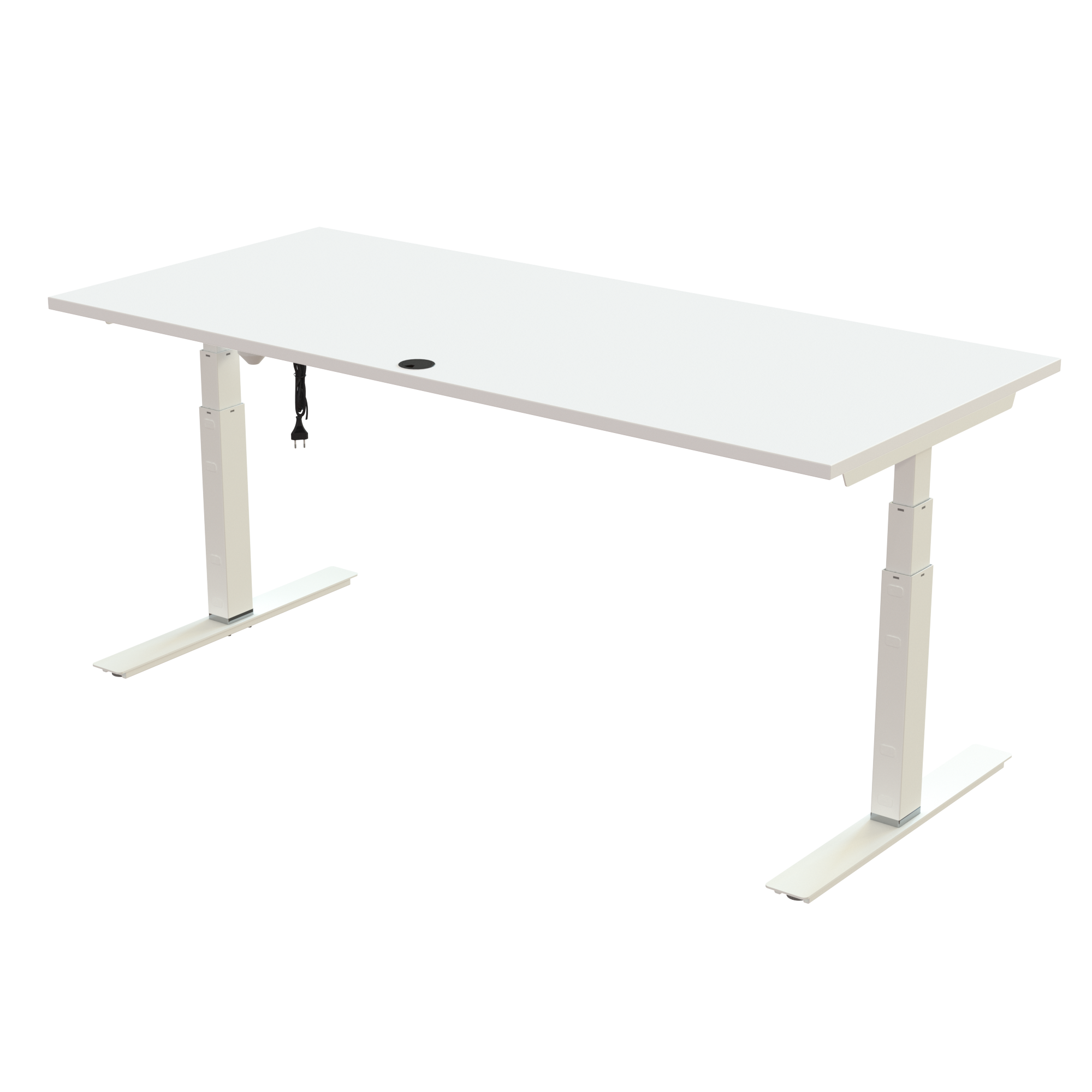 Ergonomic desk | 180x80 cm | White with white frame