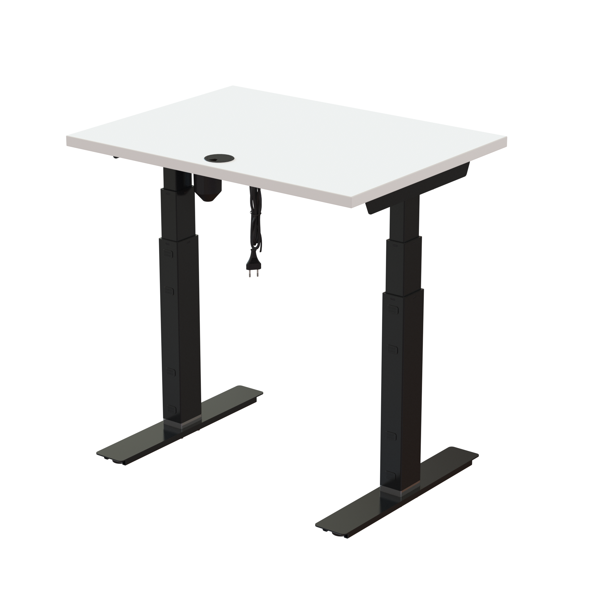 Ergonomic desk | 80x60 cm | White with black frame