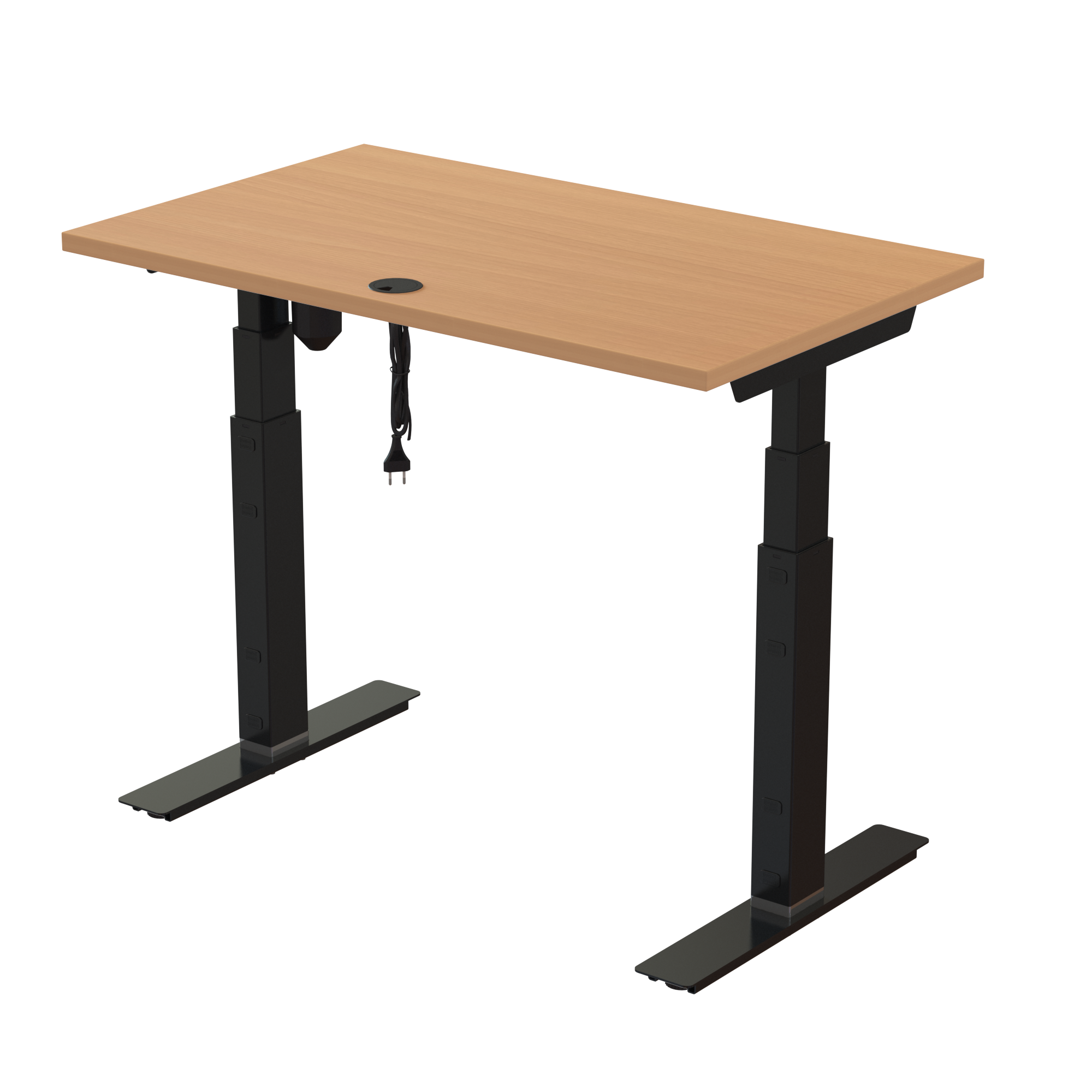 Ergonomic desk | 100x60 cm | Beech with black frame