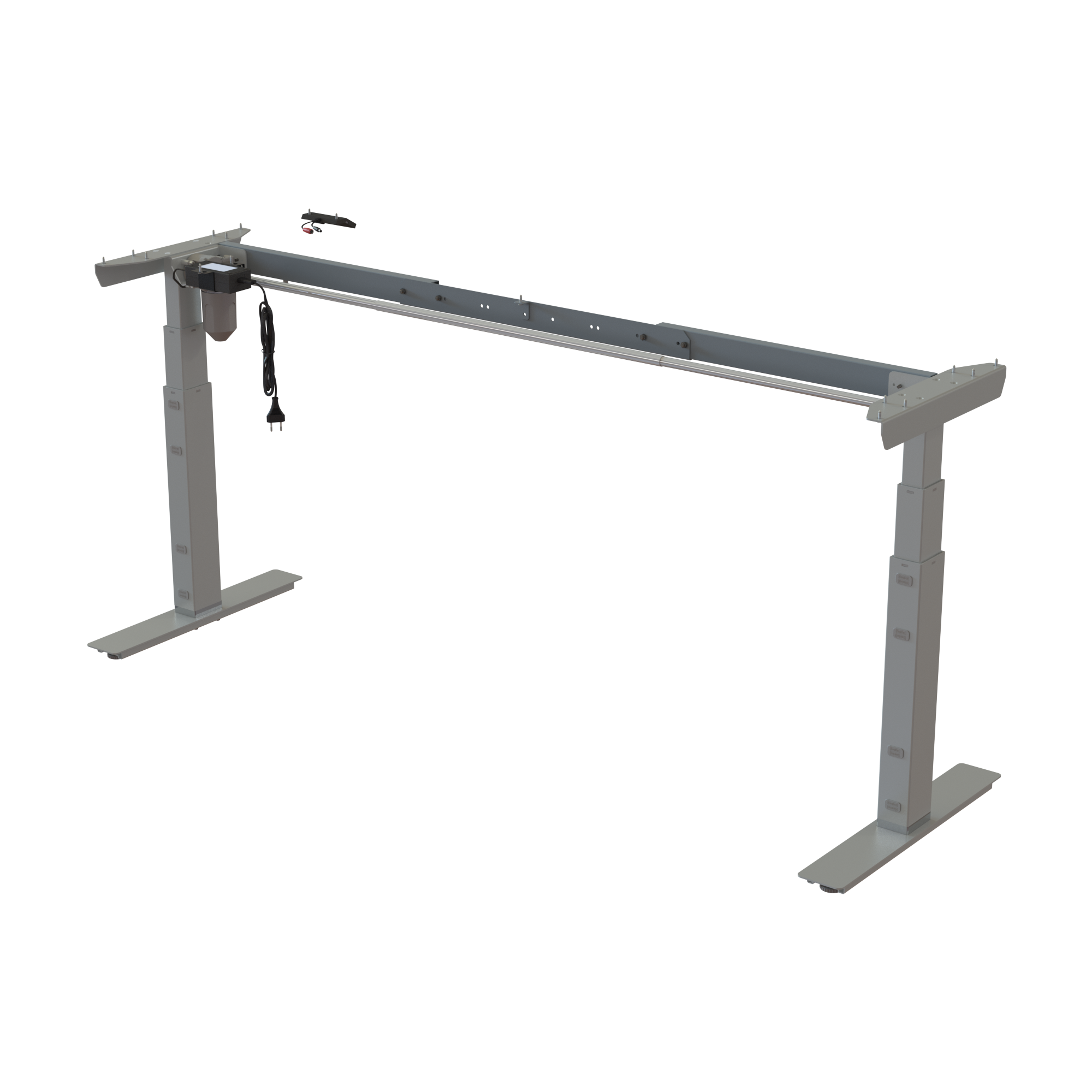 Ergonomic desk frame | Width 132-172 cm | Silver