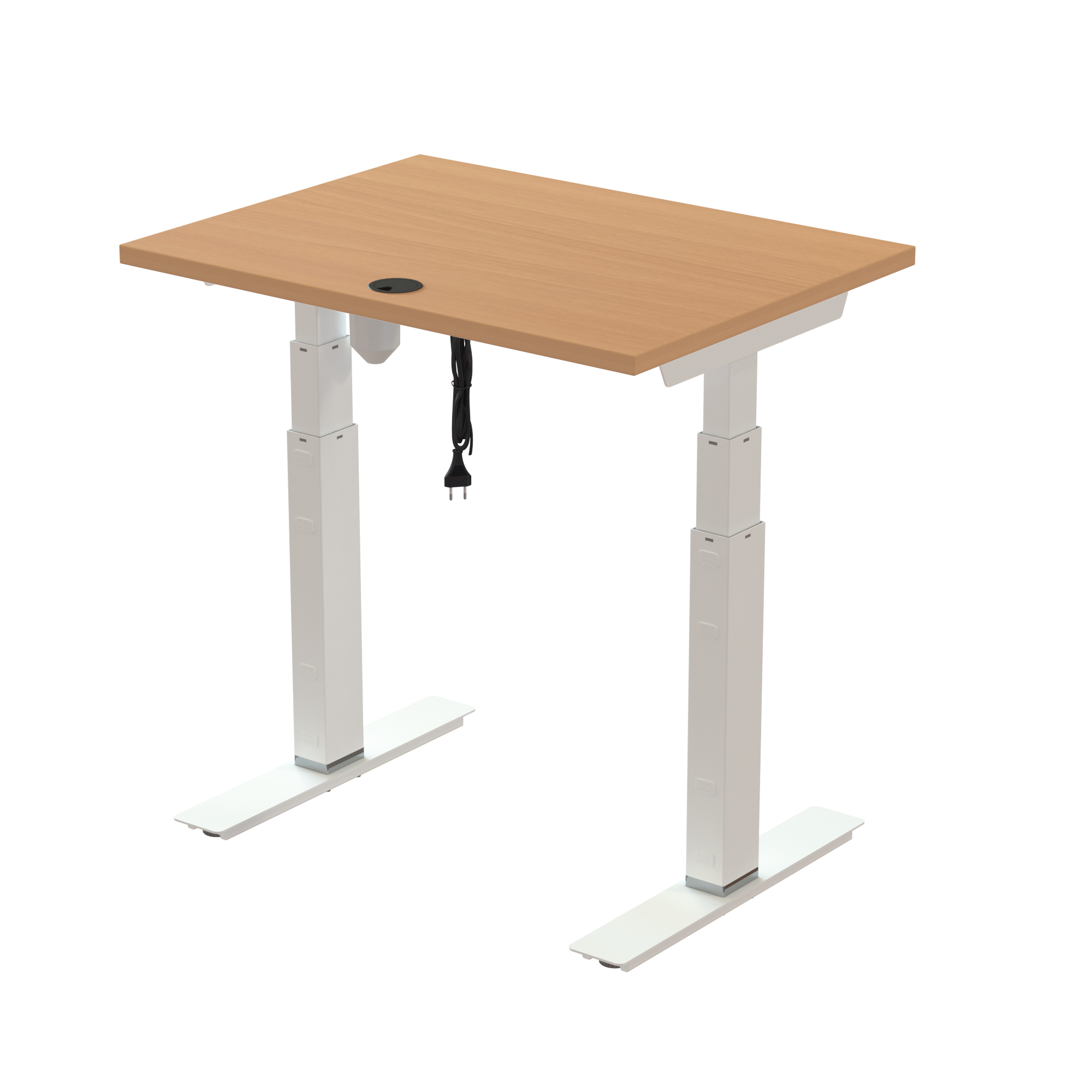 Ergonomic desk | 80x60 cm | Beech with white frame