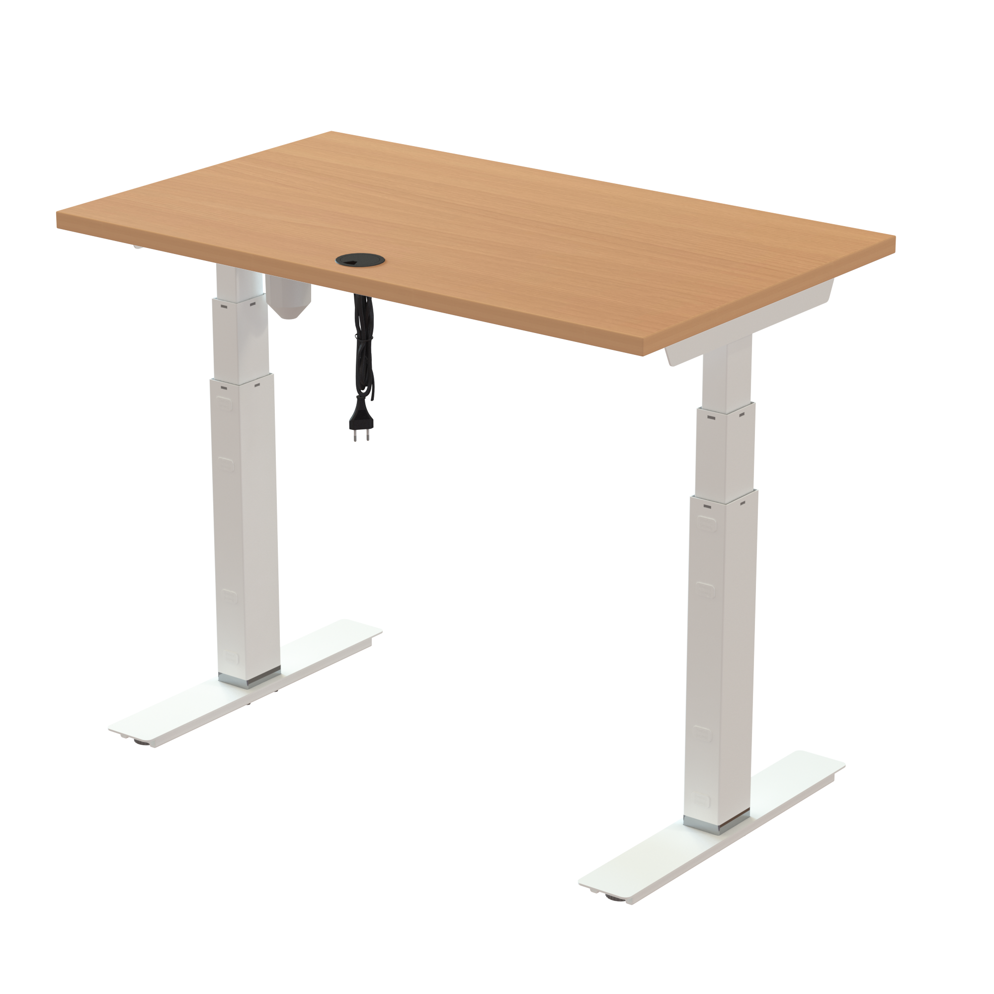 Ergonomic desk | 100x60 cm | Beech with white frame