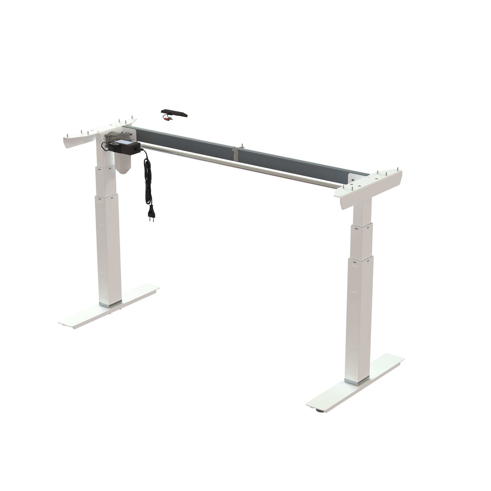 Ergonomic desk frame | Width 129 cm | White