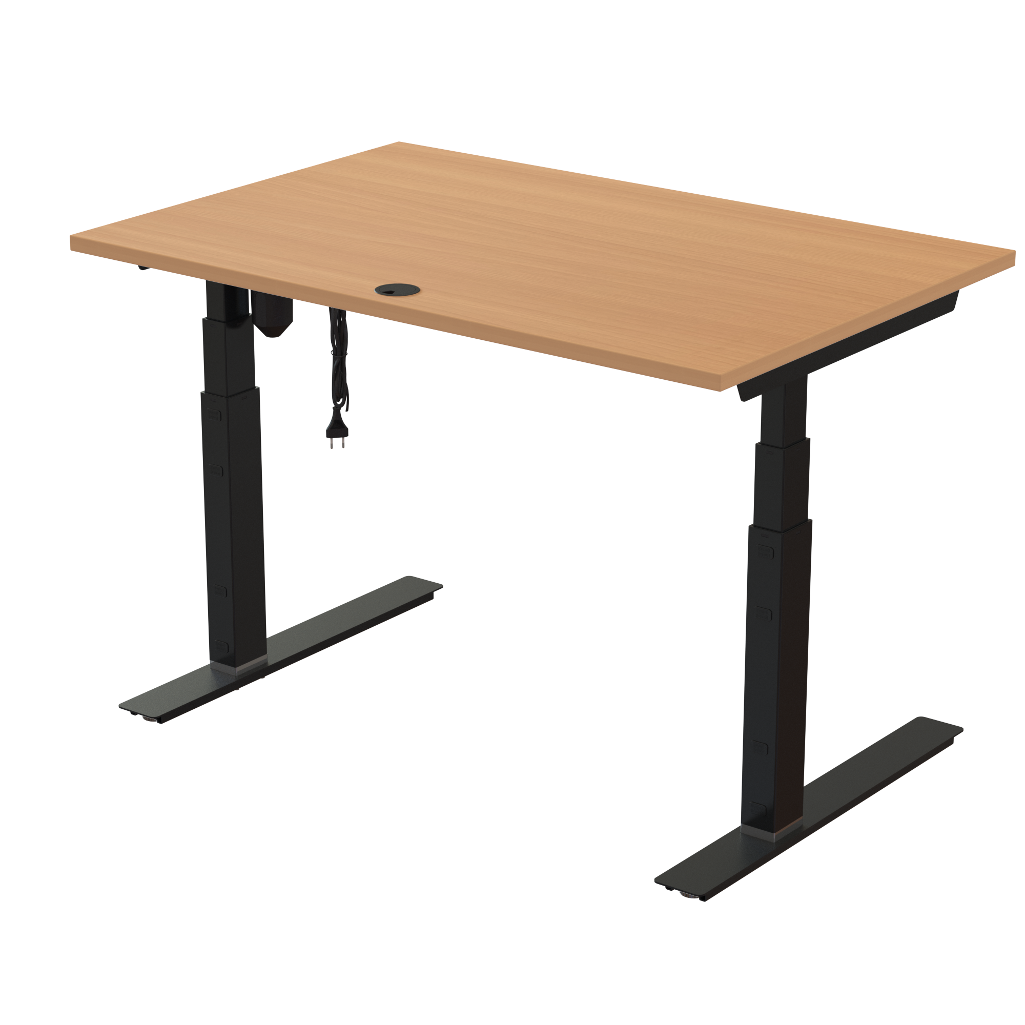 Ergonomic desk | 120x80 cm | Beech with black frame