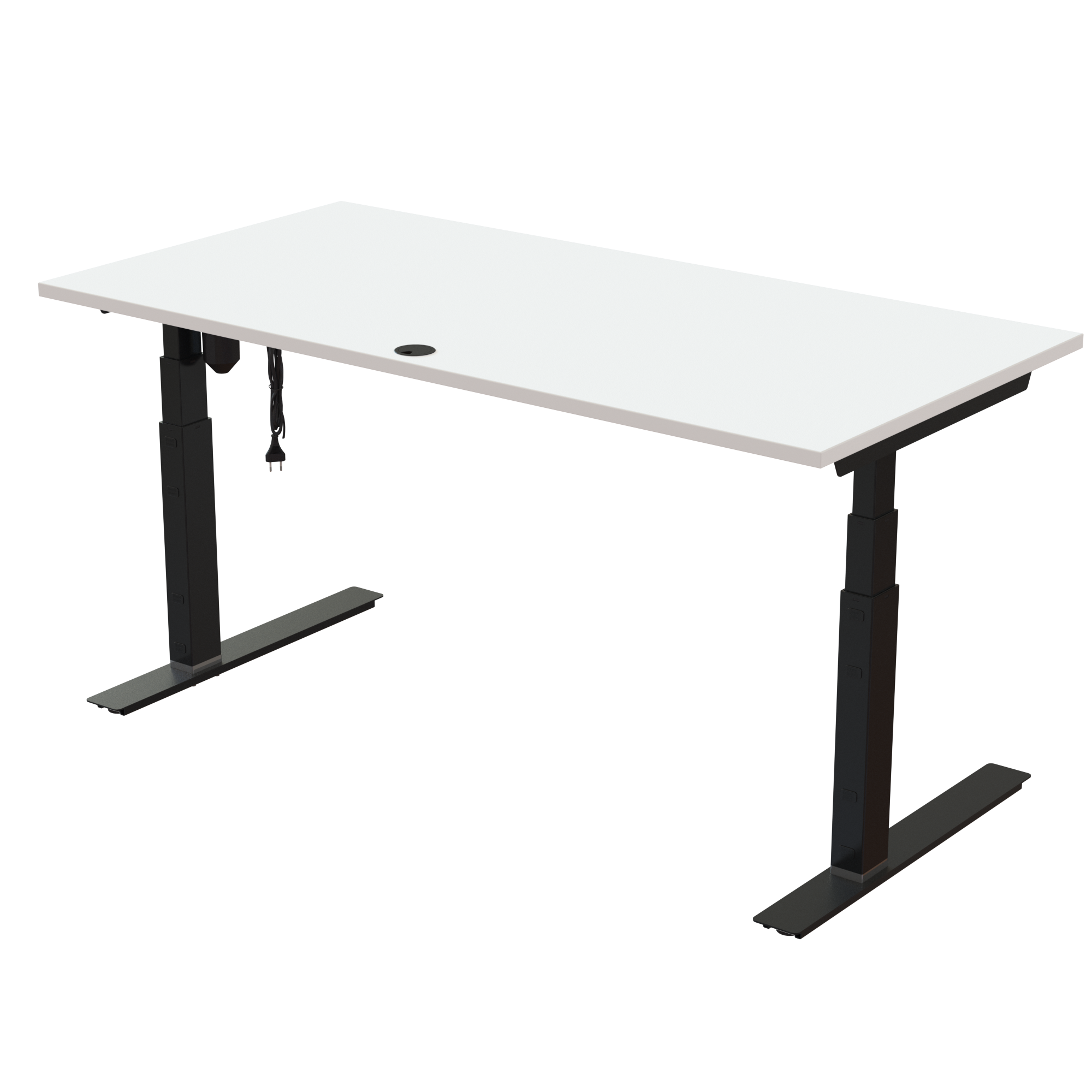 Ergonomic desk | 160x80 cm | White with black frame