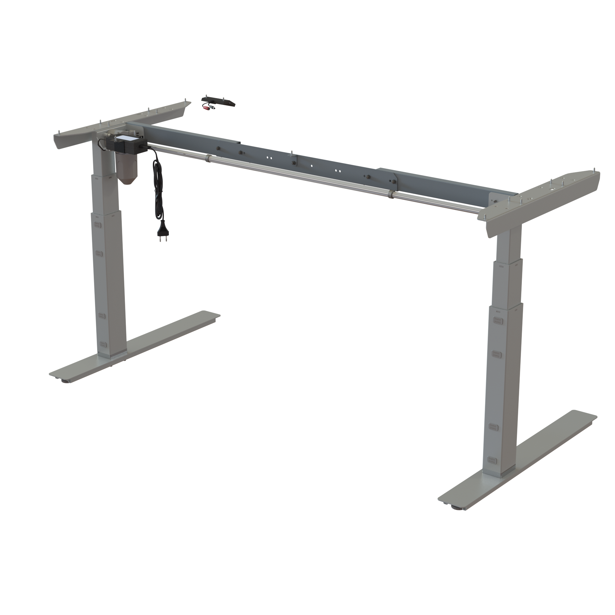 Ergonomic desk frame | Width 112-152 cm | Silver
