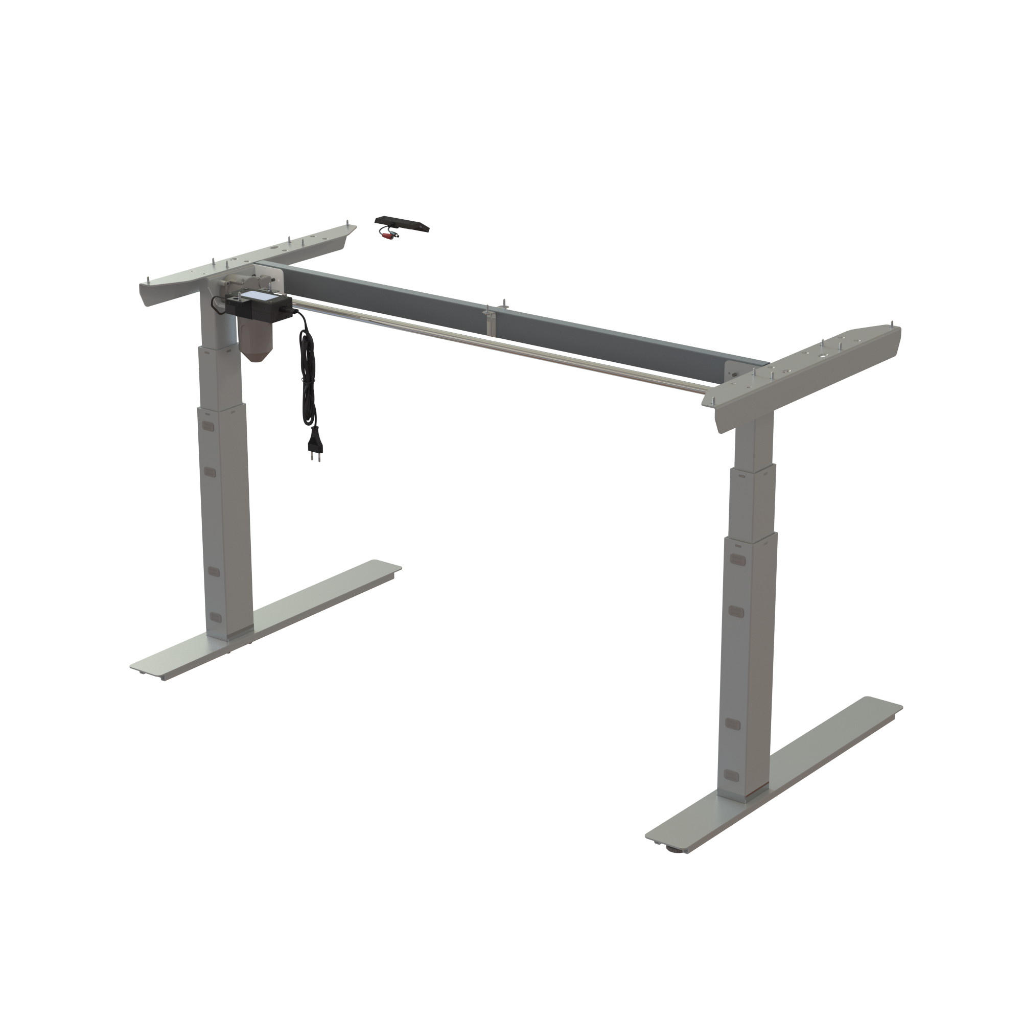 Ergonomic desk frame | Width 129 cm | Silver