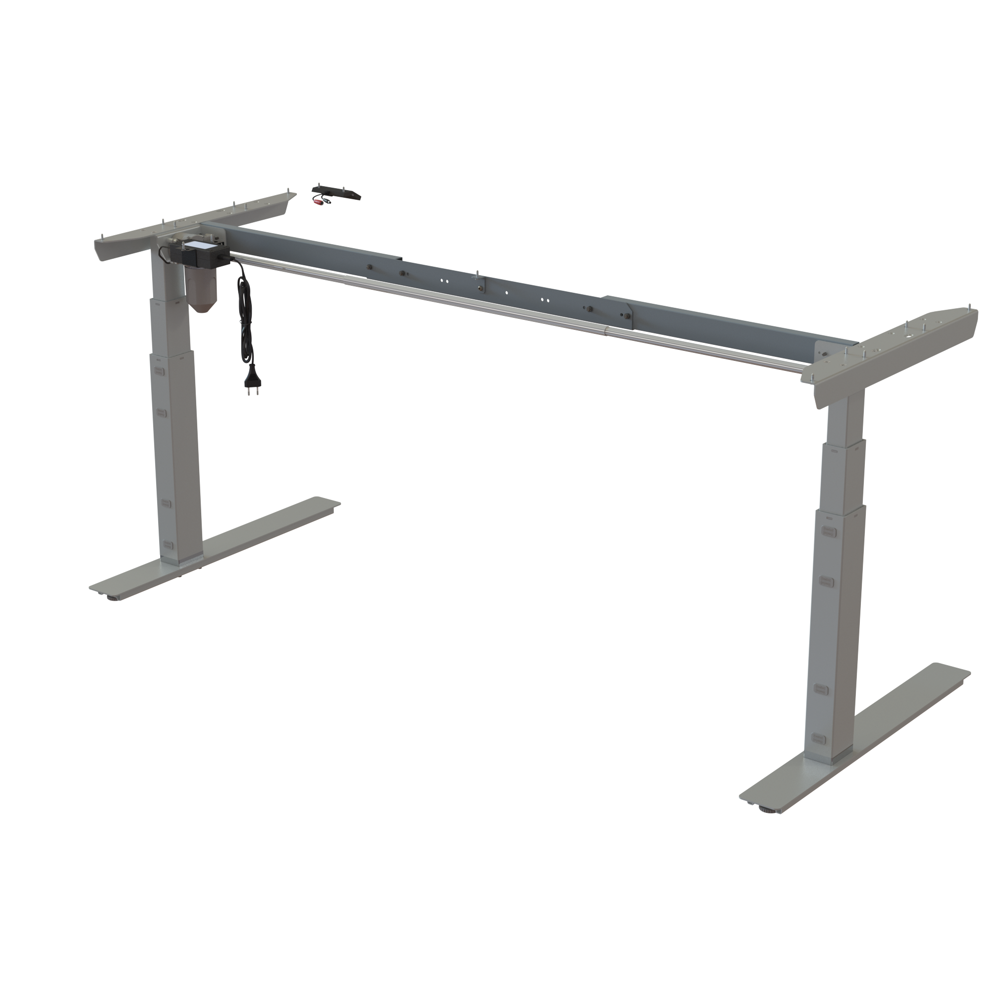 Ergonomic desk frame | Width 132-172 cm | Silver