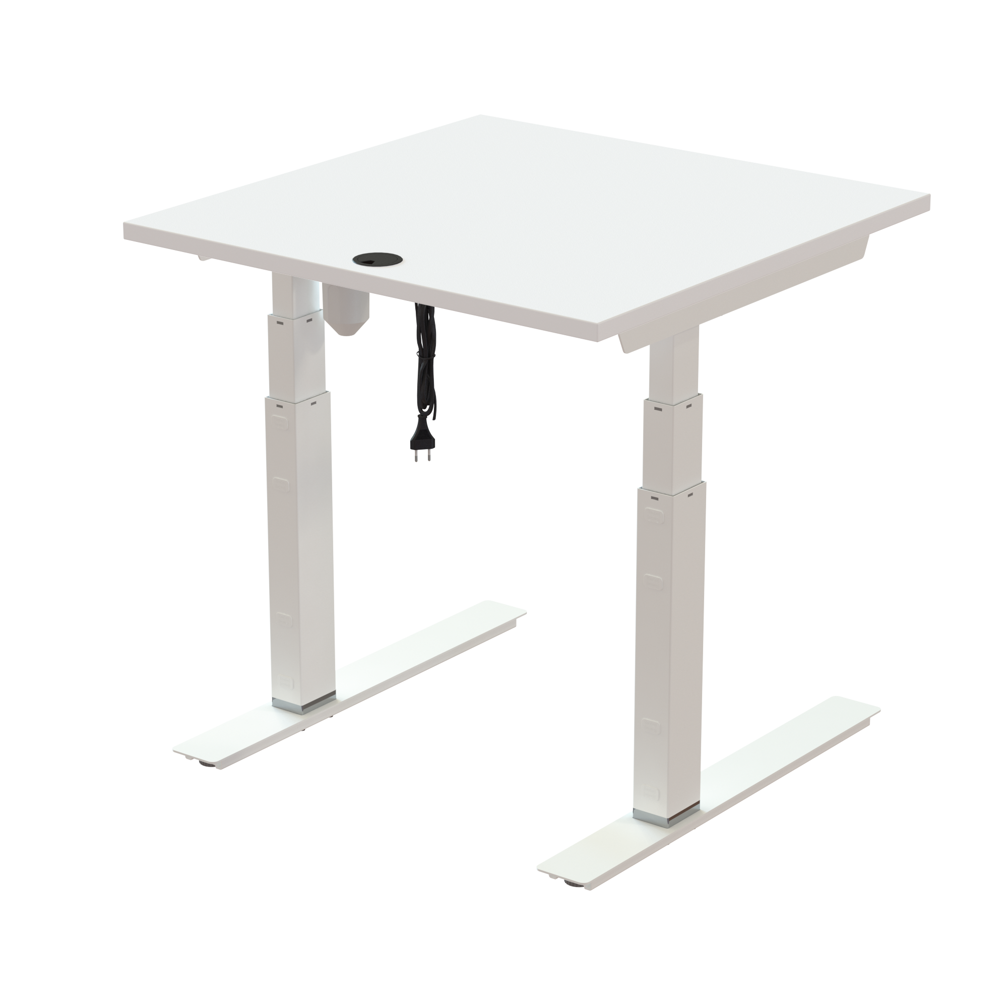 Ergonomic desk | 80x80 cm | White with white frame