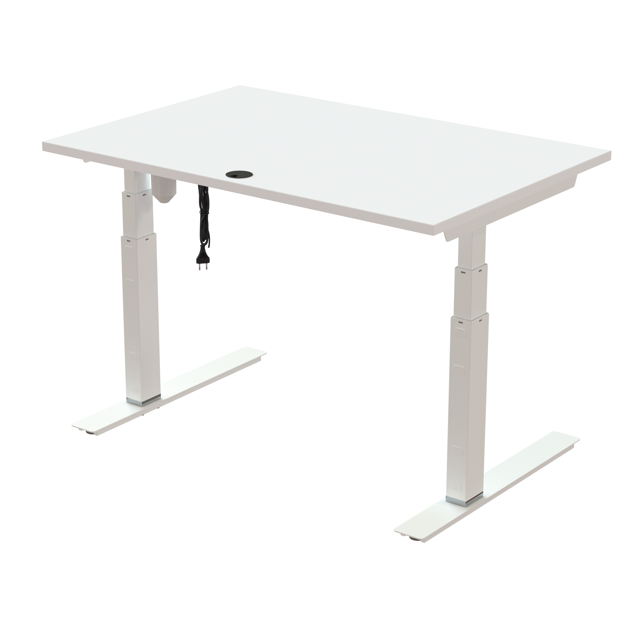 Ergonomic desk | 120x80 cm | White with white frame