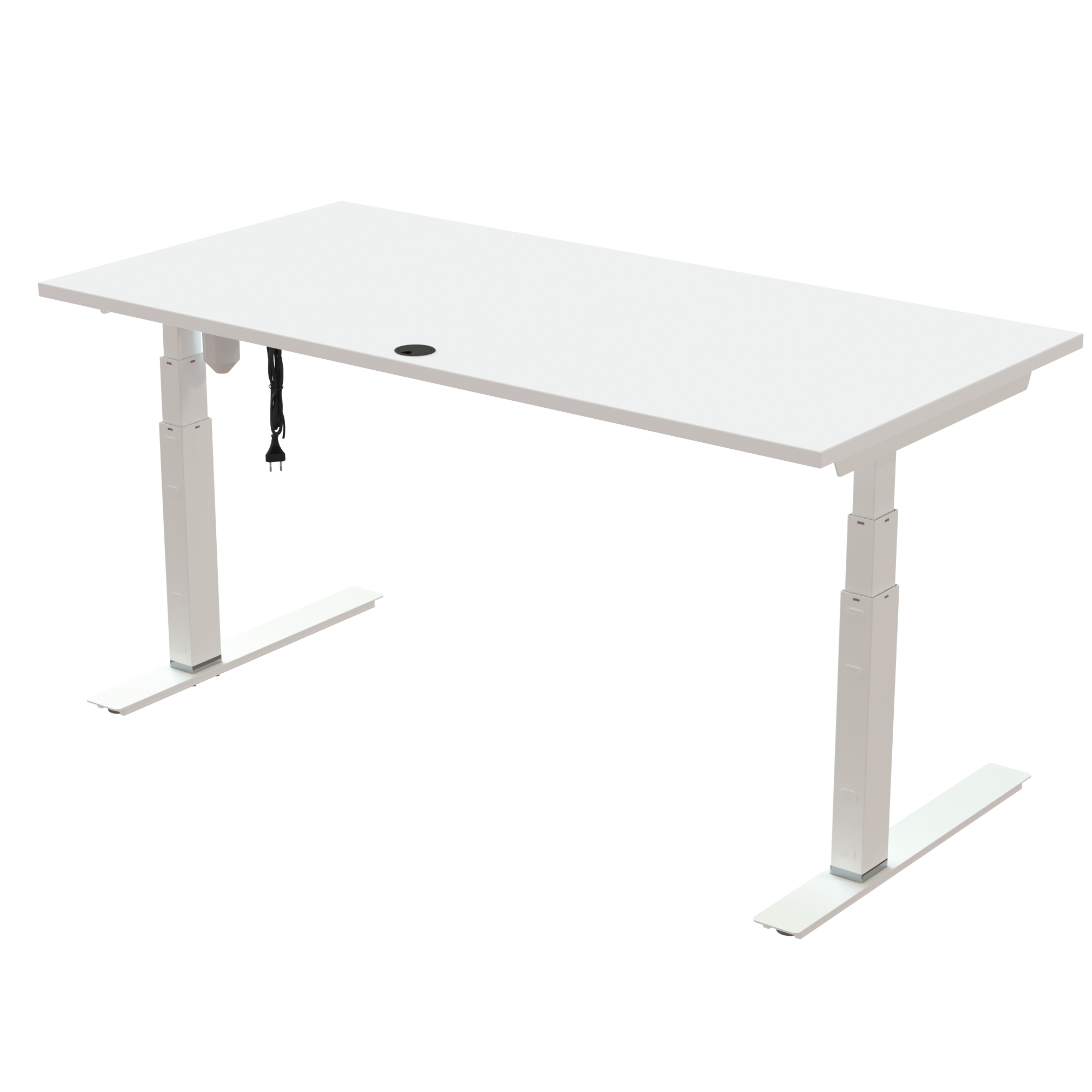 Ergonomic desk | 160x80 cm | White with white frame