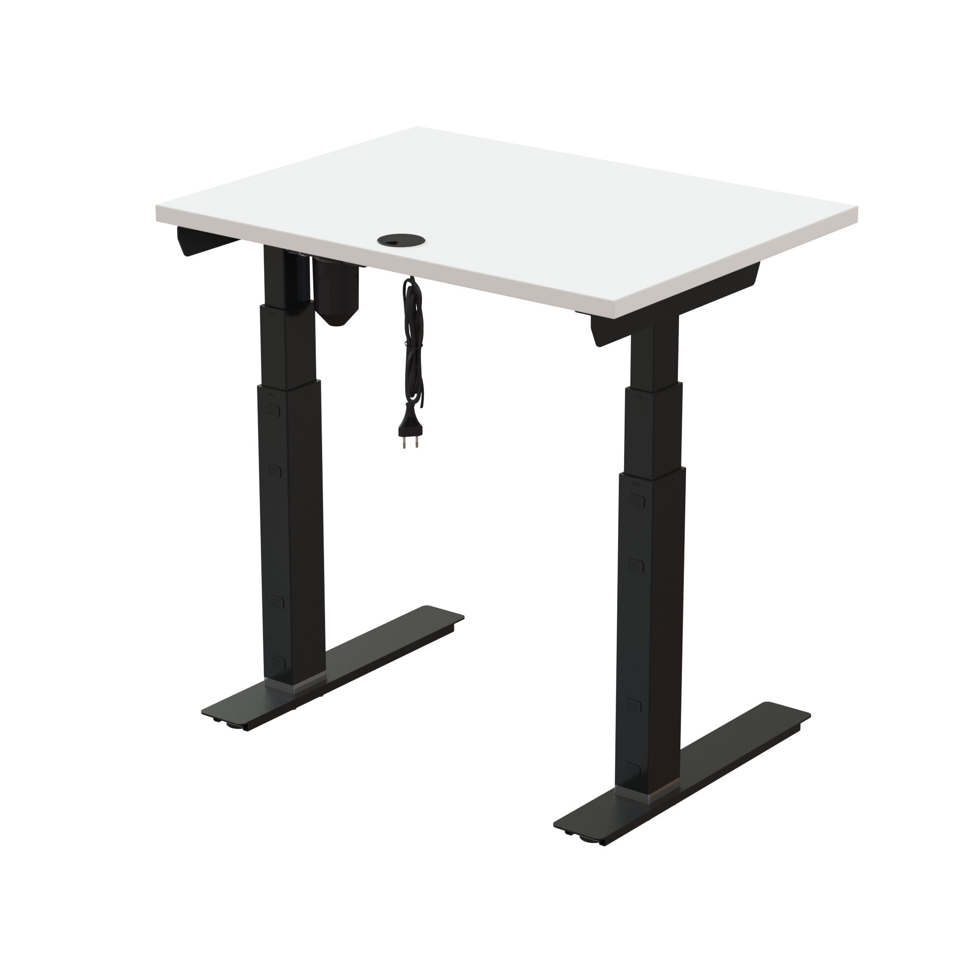 Ergonomic desk | 80x60 cm | White with black frame